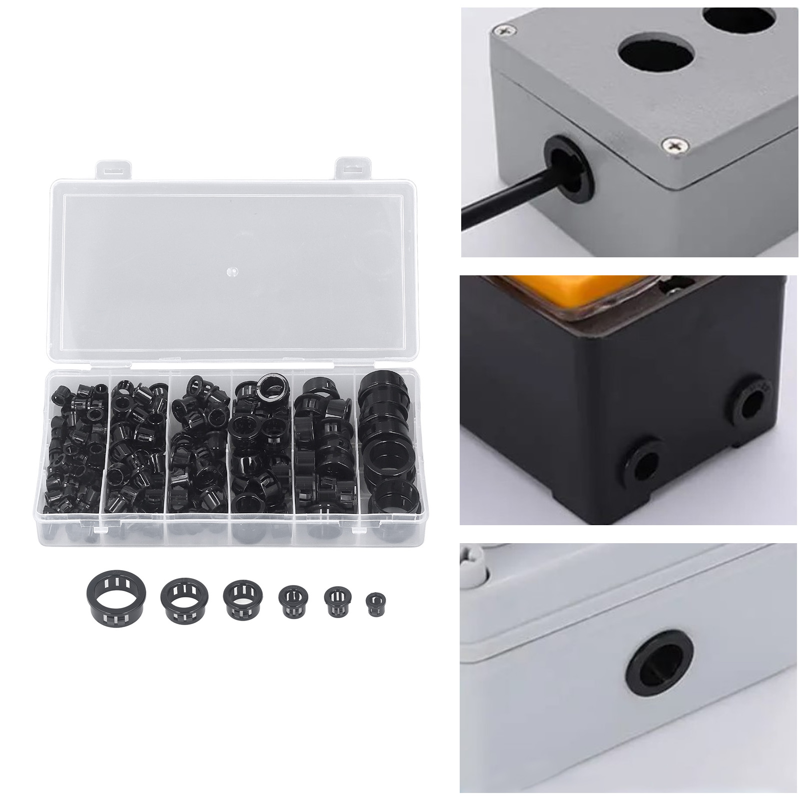 160 Stück Kabelbinder, Dichtungen, Nylonclips, Drehbare Kabelschützer, 5/16", 3/8", 1/2", 5/8", 3/4", 1