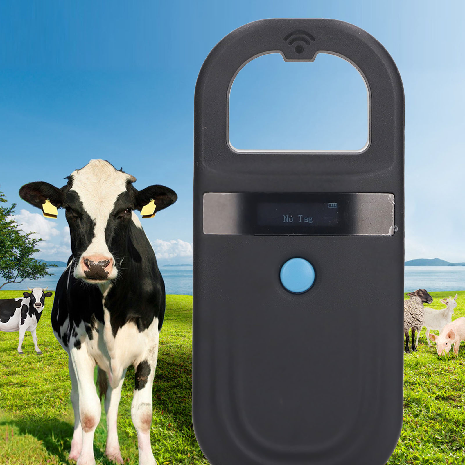 Dualband-chipkartenleser (134,2 Khz), Mikroprozessor-scanner Mit Oled-display, Fdx-b- Und Emid-kompatibler Chipkartenleser, Schwarzer Mikrochip Mit Bluetooth