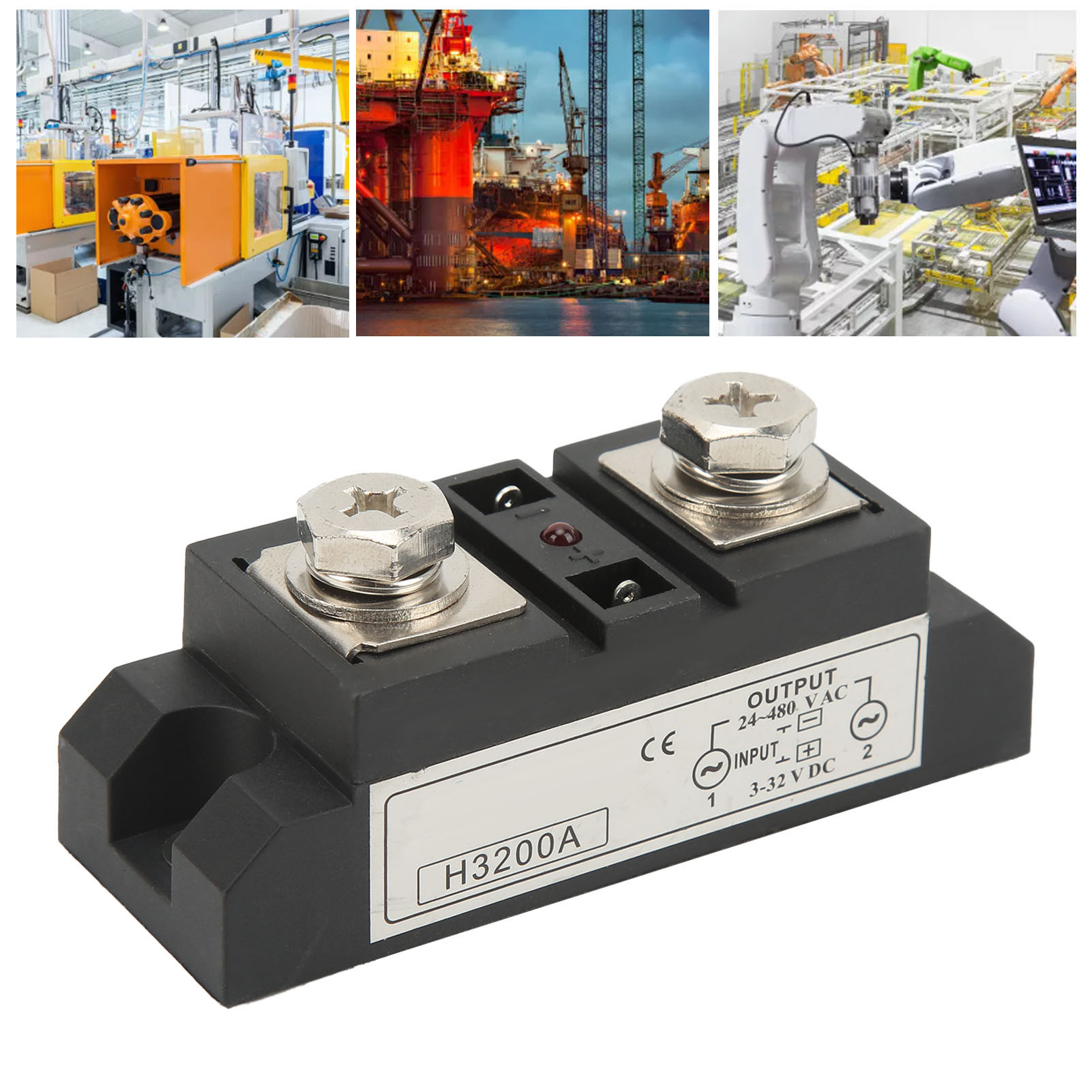 Industrielles Halbleiterrelais H3200a 200 A Dc-a Mit Geringem Stromverbrauch