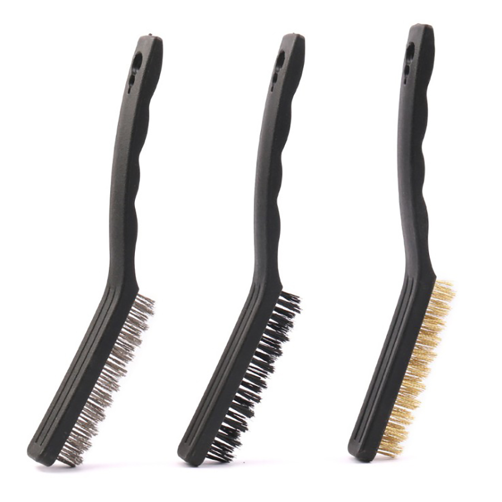 3-teiliges Set Im Ausverkauf: 23 Cm (9 Zoll) Lange Industriezahnbürste Zur Autoreinigung, Rostentfernung Und Farbentfernung, Mit Stahldrahtbürste.