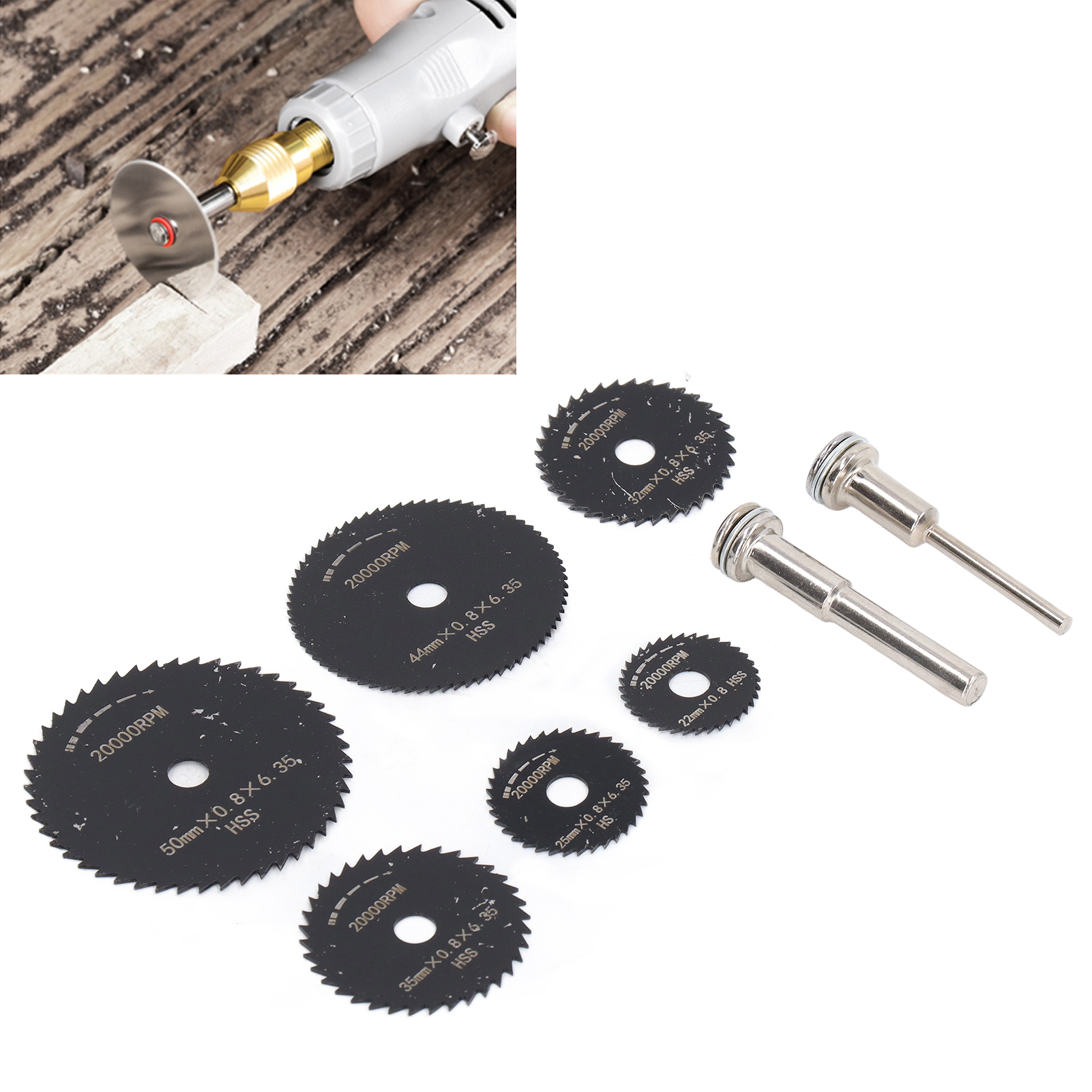 Set Mit 8 Hochgeschwindigkeits-stahltrennscheiben Für Holzbearbeitung, Kunststoffsägen, Elektrische Bohrmaschinen, Mini-trennscheiben, Schwarz.