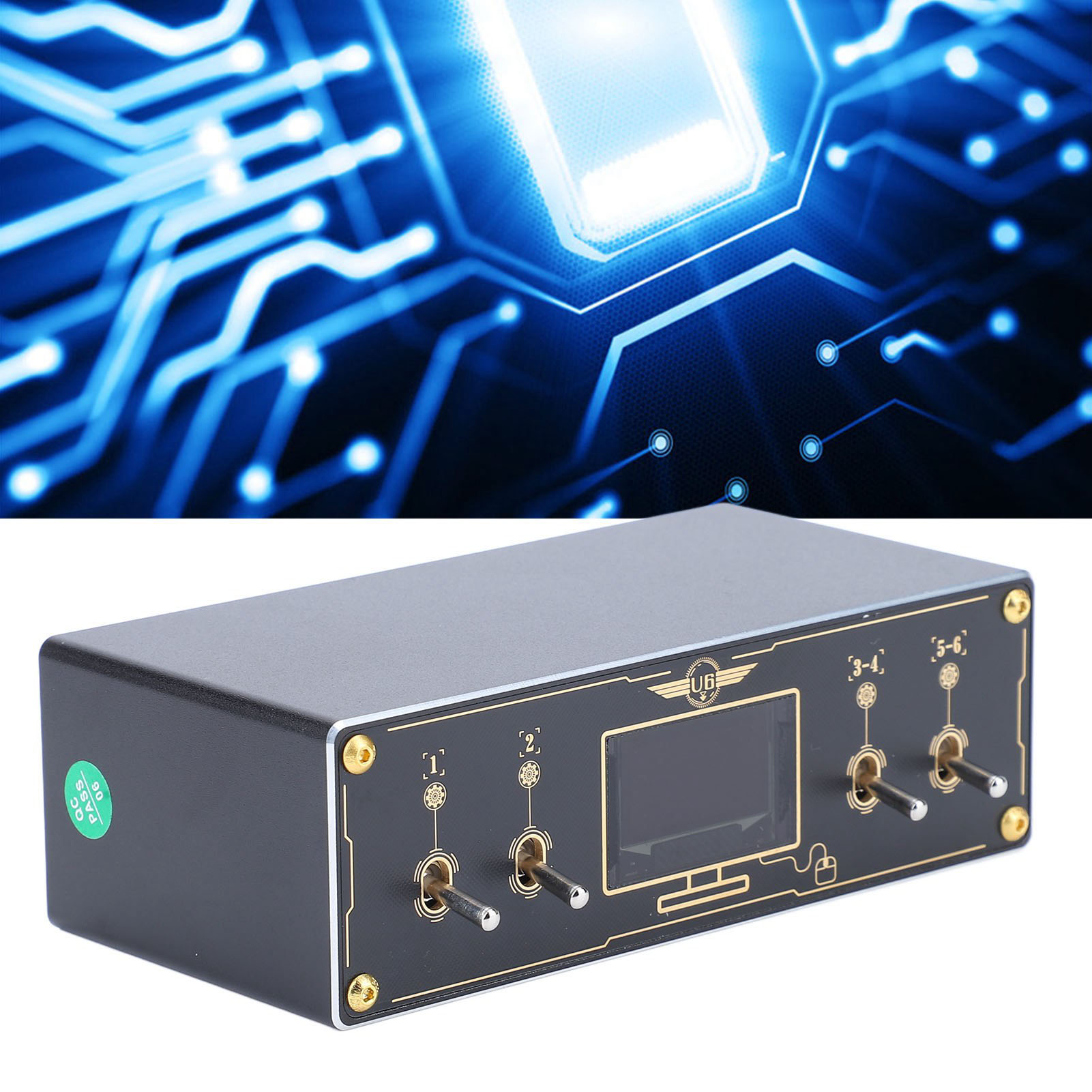 Blockförmige Usb-steckdosenleiste Mit Oled-betriebsanzeige, Separatem Kippschalter, 1122-konfiguration, 6 Ausgängen