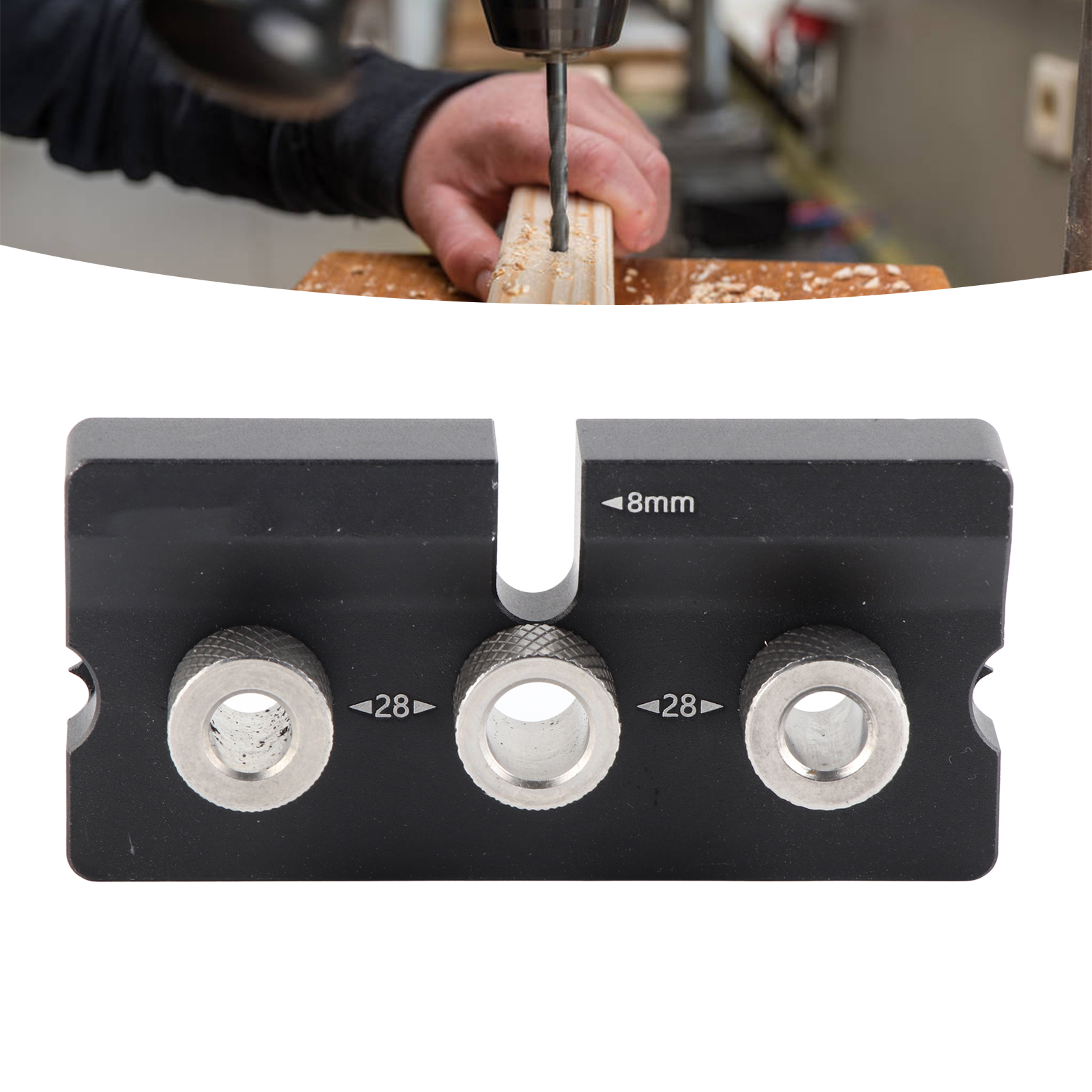 Drei-in-eins-bohrpositionierer, Integriertes Teil, Bohrpositionierplatte Aus Aluminiumlegierung, Schwarz.