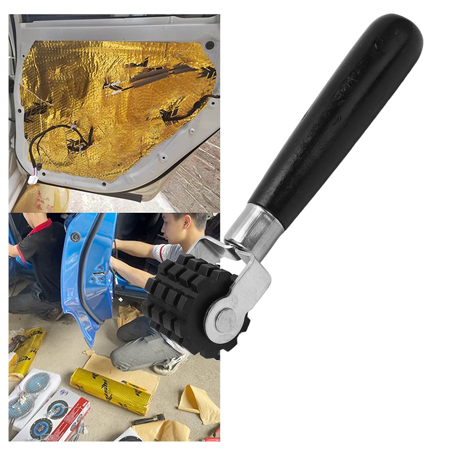 Schalldämmrollen, Professionelle Schalldämpfer, Silikonkautschukrollen, Wärmedämmmatten, Werkzeuge Für Die Reparatur Und Wartung Von Rollen Mit Holzgriffen, Kleine Größe.