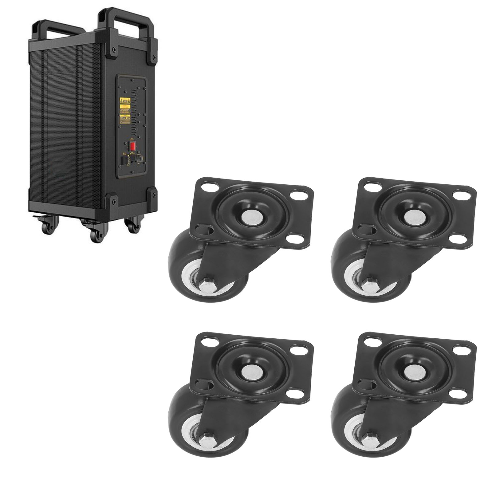 Verkauft Im 4er-set: 5 Cm Lenkrollen, Schwarze, Rautenförmige Doppelkugellagerräder, Verschleißfeste Audioräder.