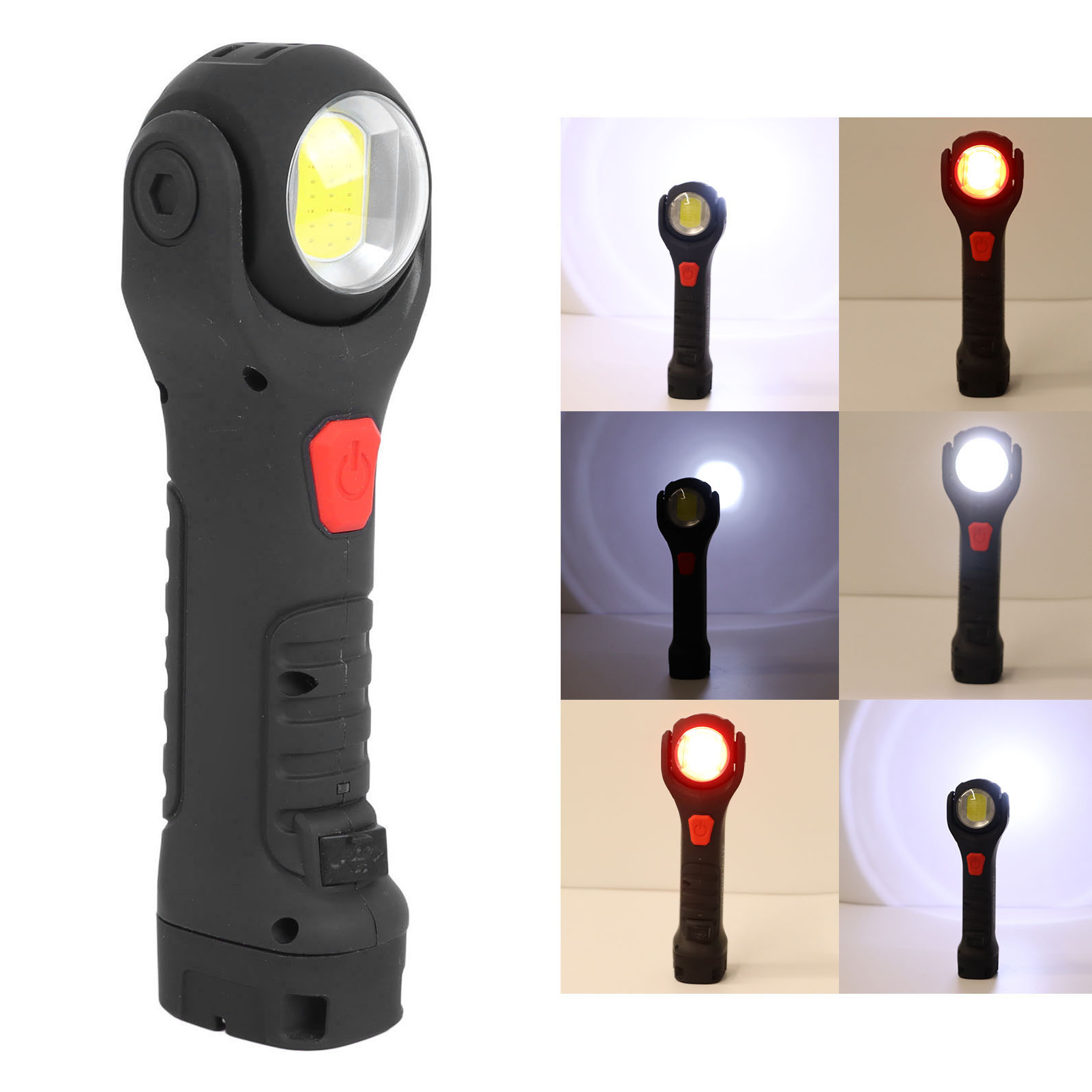 Neue, Leistungsstarke, Wiederaufladbare, Um 360° Drehbare Usb-taschenlampe Mit Magnet Für Den Notfalleinsatz