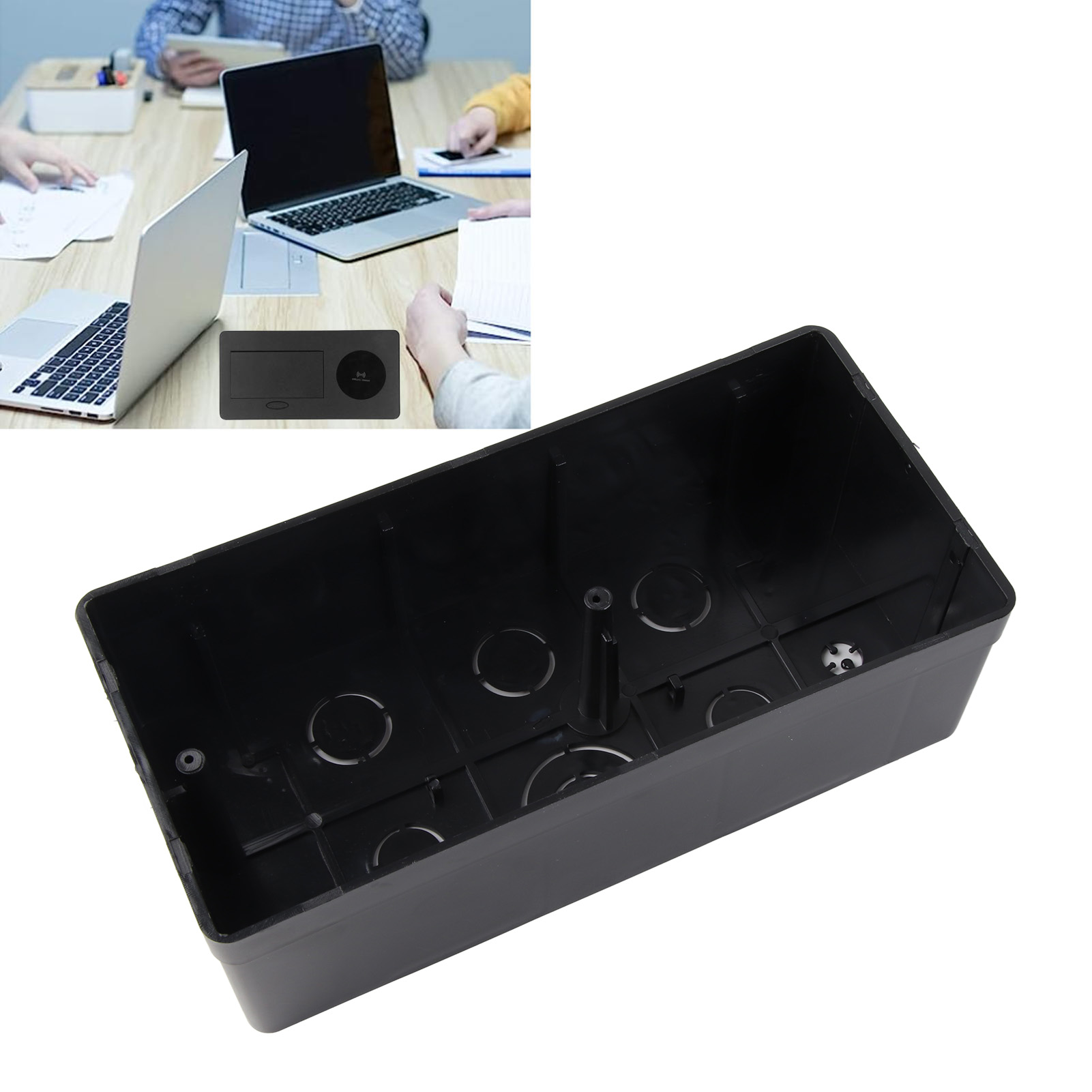 Kabelloses Ladegerät, Lötfrei, Flächenbündig Montierbare Tischsteckdose Für Konferenzräume Und Büros, Europäischer Standard + Zwei Schwarze Usb-buchsen, 250 V Wechselstrom