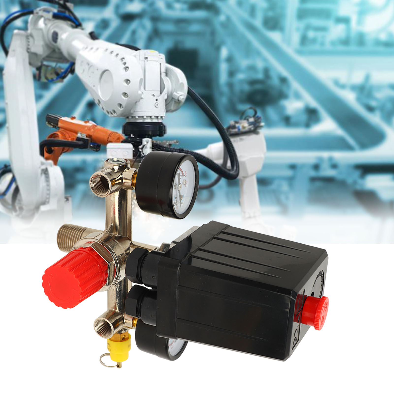 Automatischer Druckschalter Für Luftkompressor, Doppelregler, 3-in-1-anschlussset (us-standard)