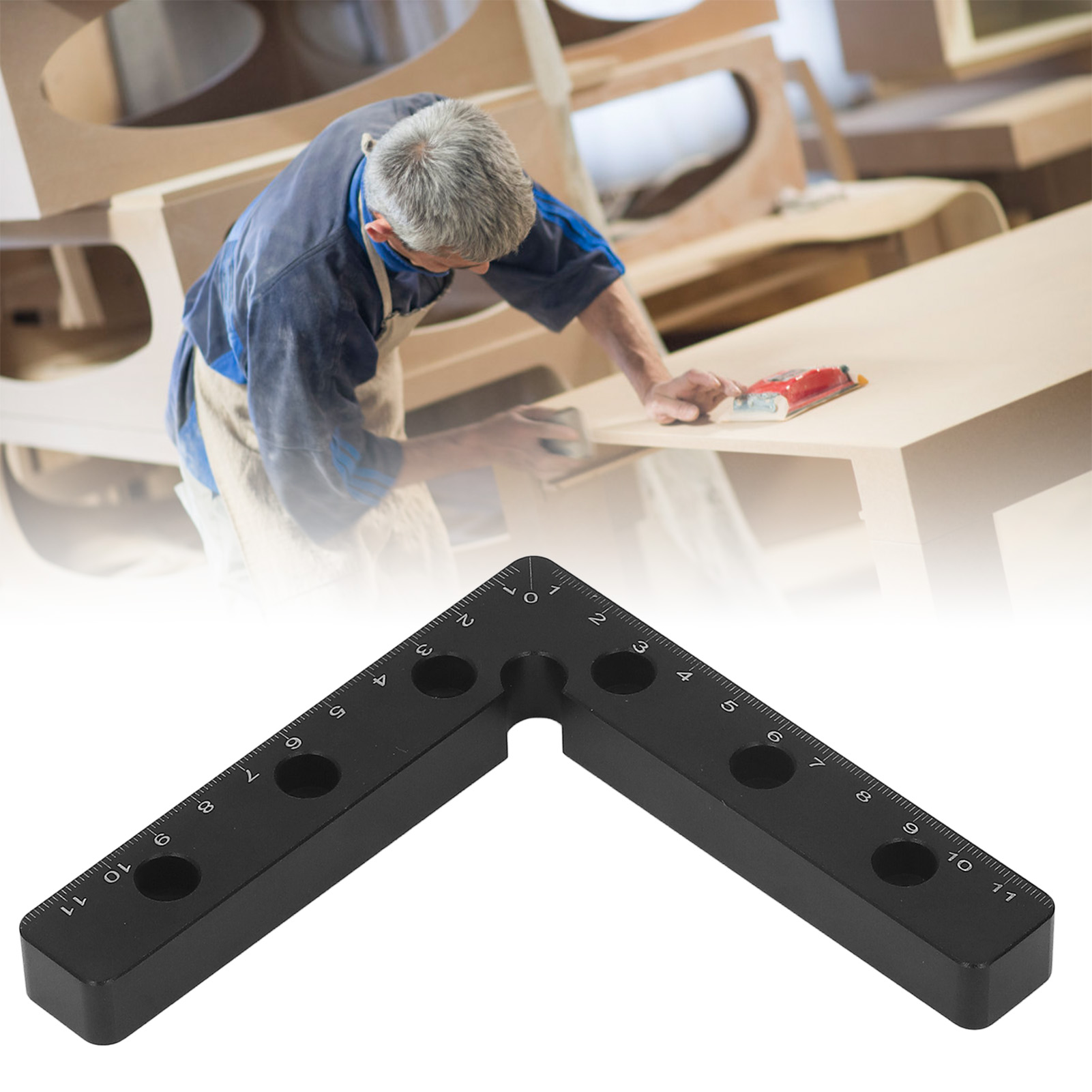 Set Aus 2 Schwarzen 120-mm-winkellinealen Für Metrische Positionierung Und Markierung