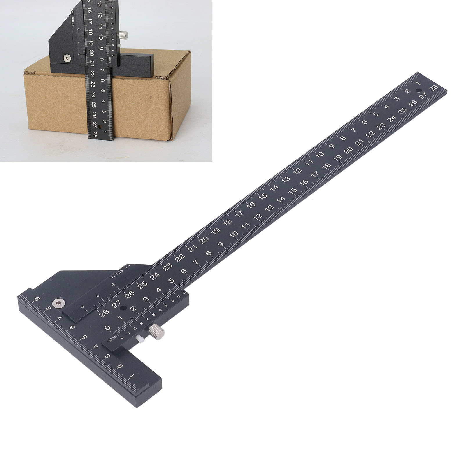 (0–280 Mm Neu) Multifunktionaler Anreißlehre Nach Britischen Normen, T-lineal Aus Aluminiumlegierung Für Die Holzbearbeitung, Professionelle Doppelfunktions-anreißlehre Zum Messen Und Markieren.