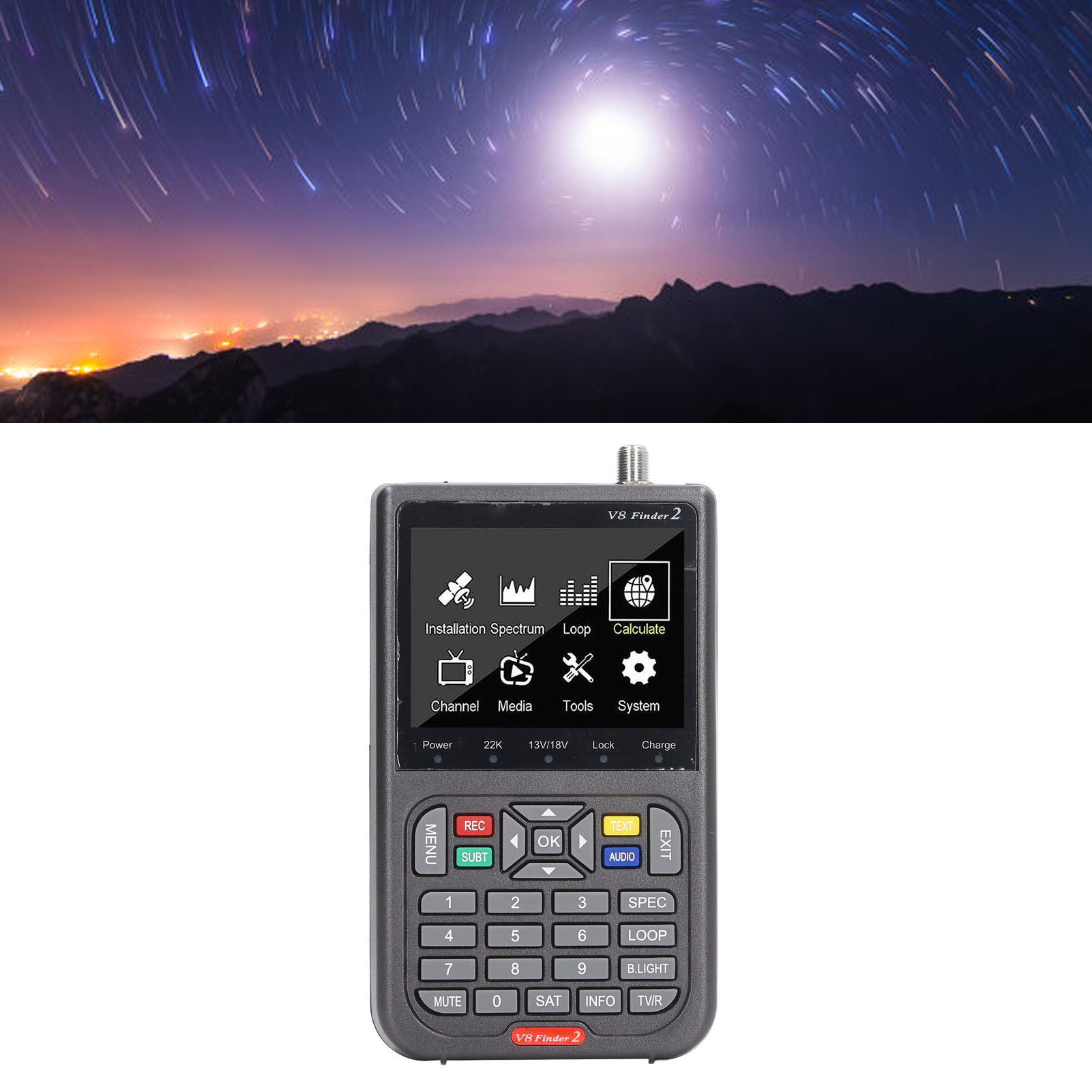Neu Für 2023: V8 Finder 2 Star Finder – Digitales Dvb-s2/s2x Fta-signalmessgerät Mit Lcd-bildschirm