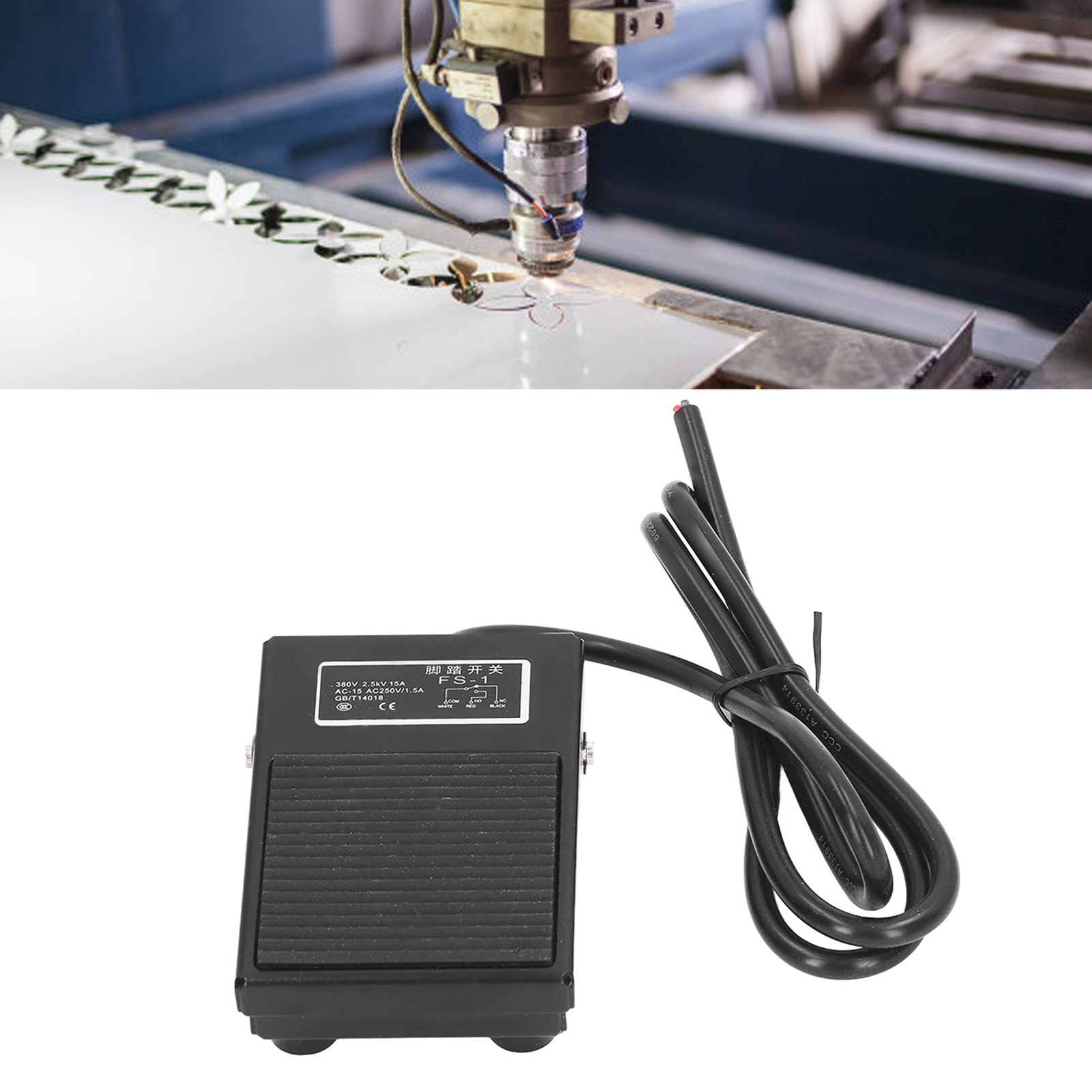 Miniatur-fußschalter Fs-1 Mit Kabel Und Aluminiumgehäuse, 250 V, Geeignet Für Medizinische Geräte, Textilmaschinen, Schweißgeräte, Druckmaschinen Usw.