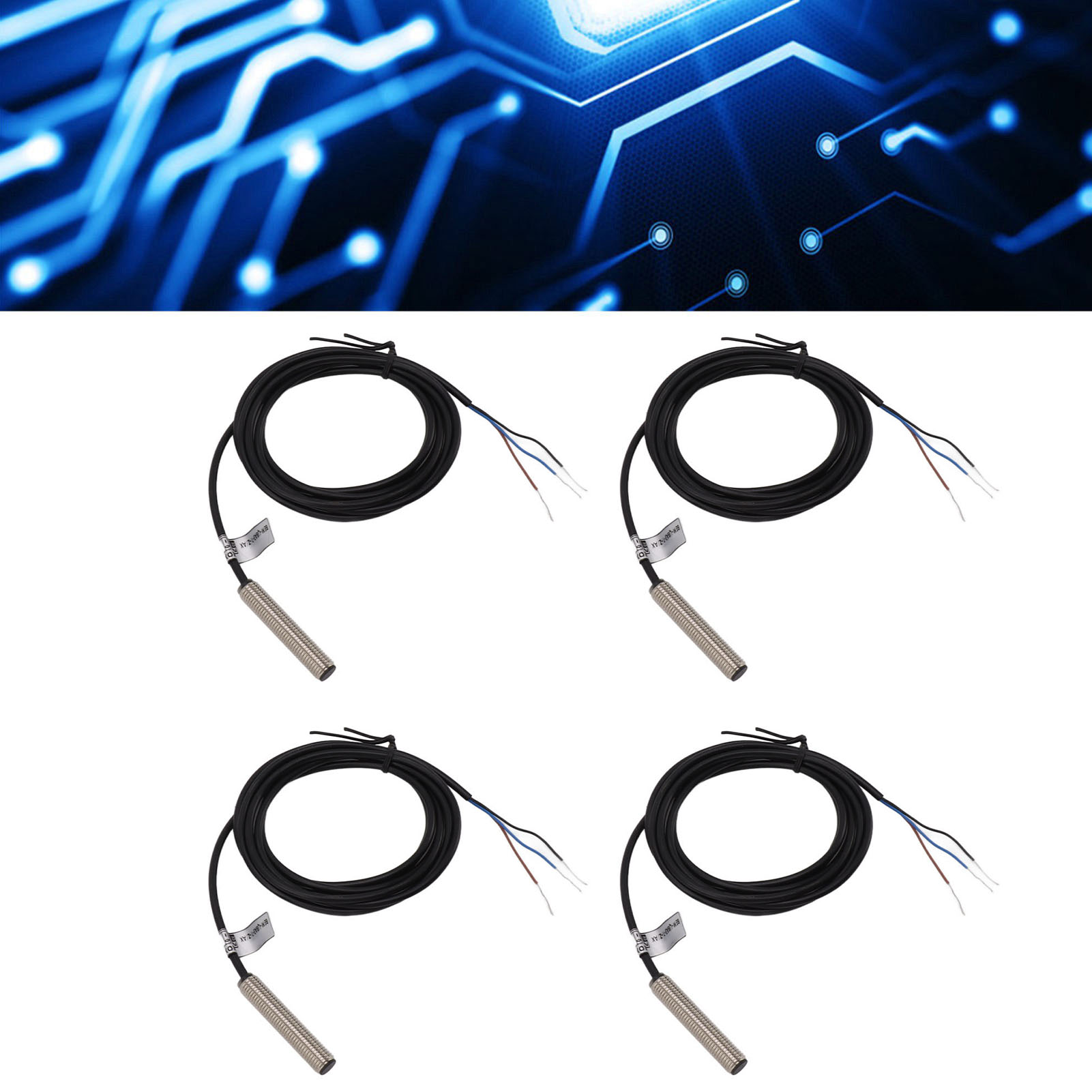 Berm@verkauft In 4er-packs: Bem-lj8a3-1-z/ax Induktiver Näherungsschalter Mit 8 Mm Durchmesser Flachkopf, Normalerweise Geschlossener Nc-kontakt Mit Drei Npn Dc-leitungen, 6-36 V Dc, 1 Mm Erfassungsab