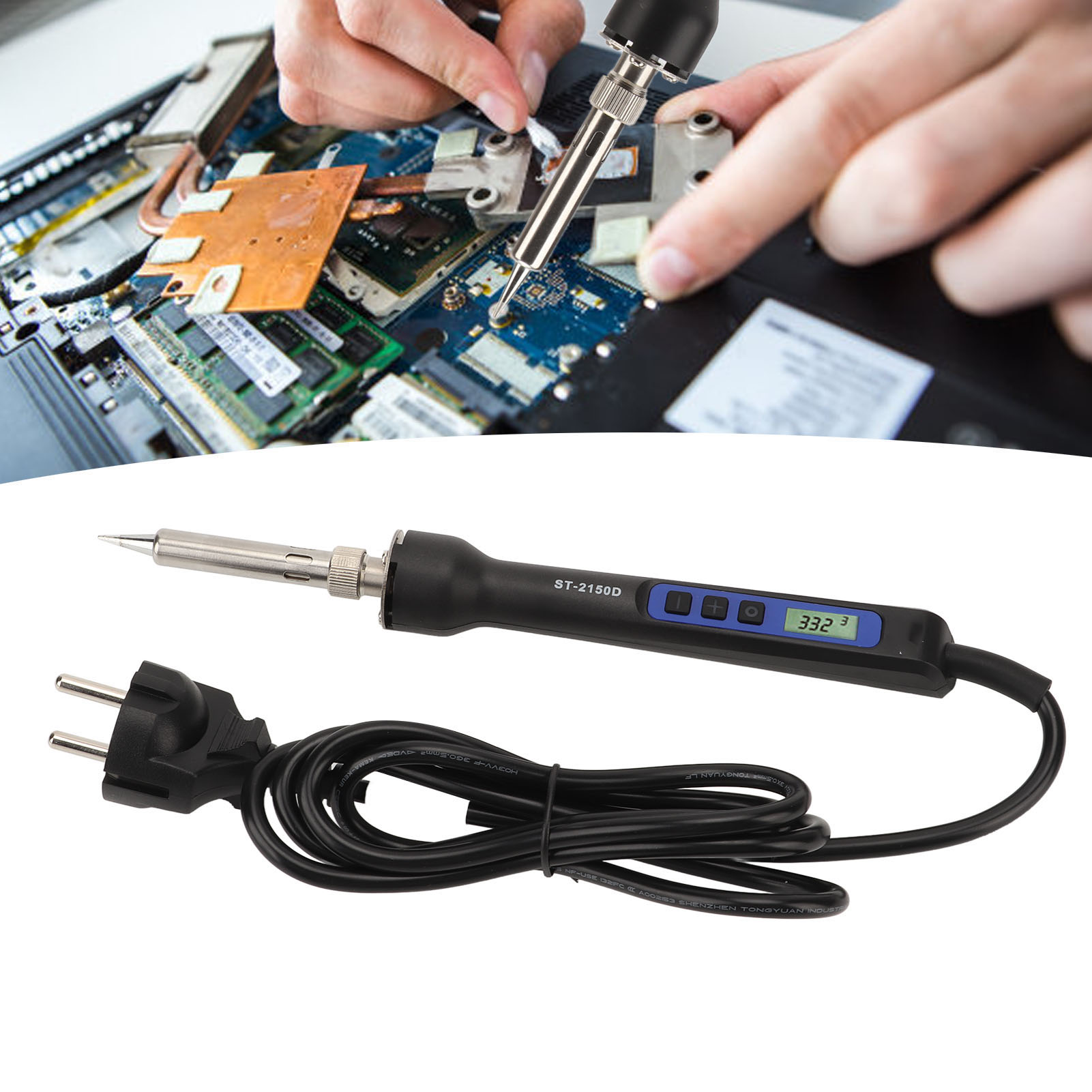 Hochleistungs-lötkolben Mit Digitalanzeige Und Schlafmodus Für Reparatur- Und Lötarbeiten (st-2150d 150 W).