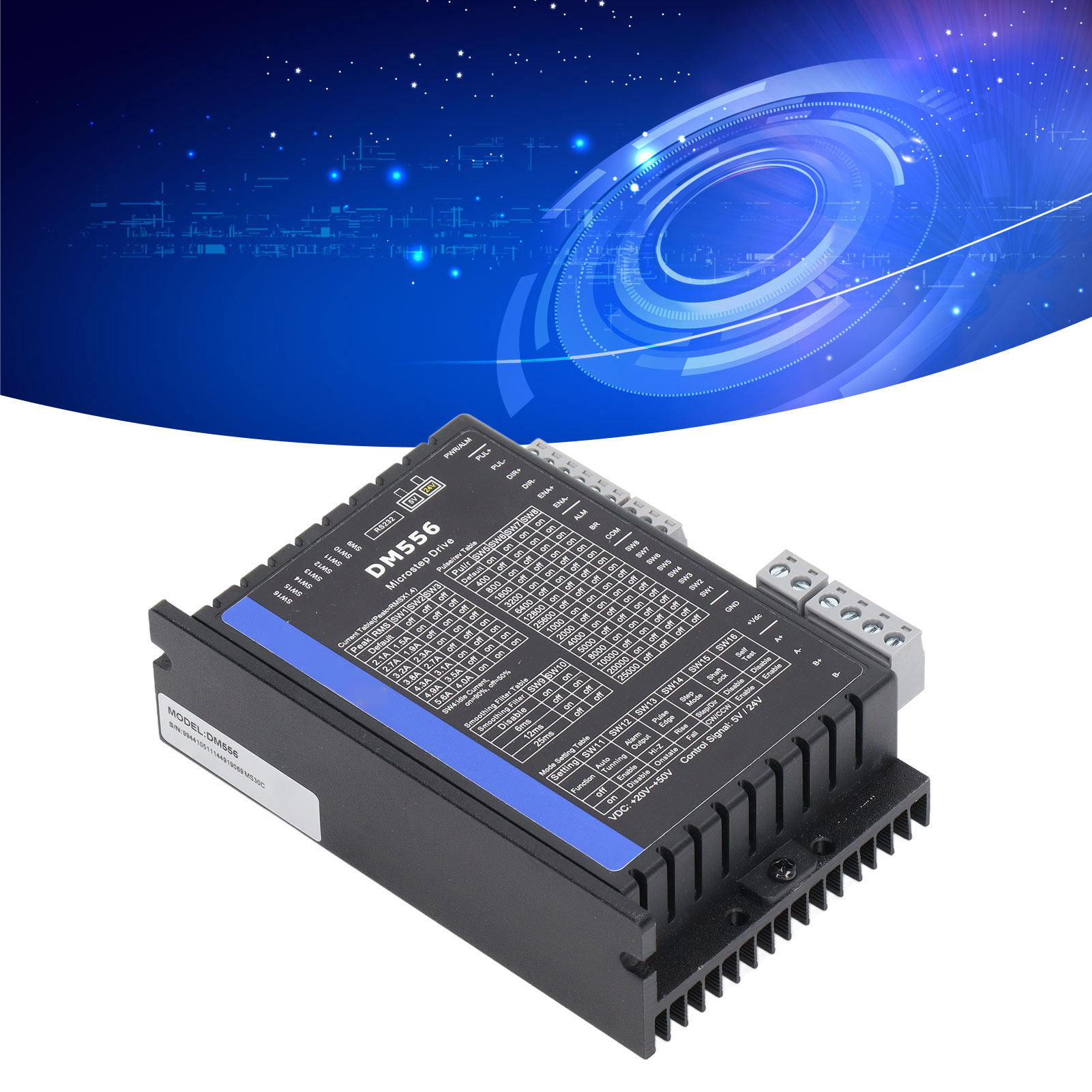 Dm556 Zweiphasen-digital-schrittmotortreiber 20-50v Dc Mit 8 Stromverhältnissen Und 16 Mikroschrittverhältnissen