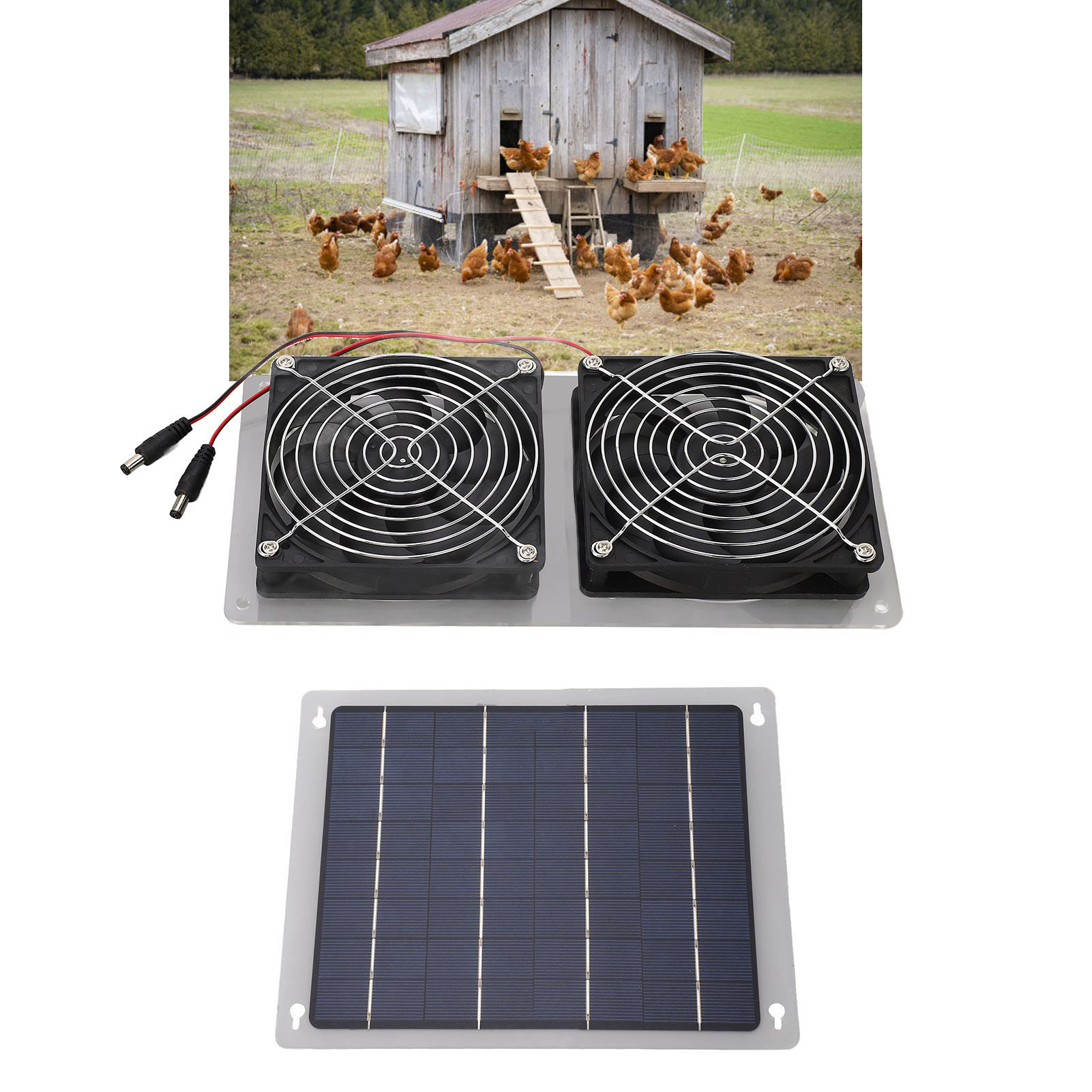 100-w-solarventilator Für Tierzwinger – Belüftung Und Kühlung Im Außenbereich