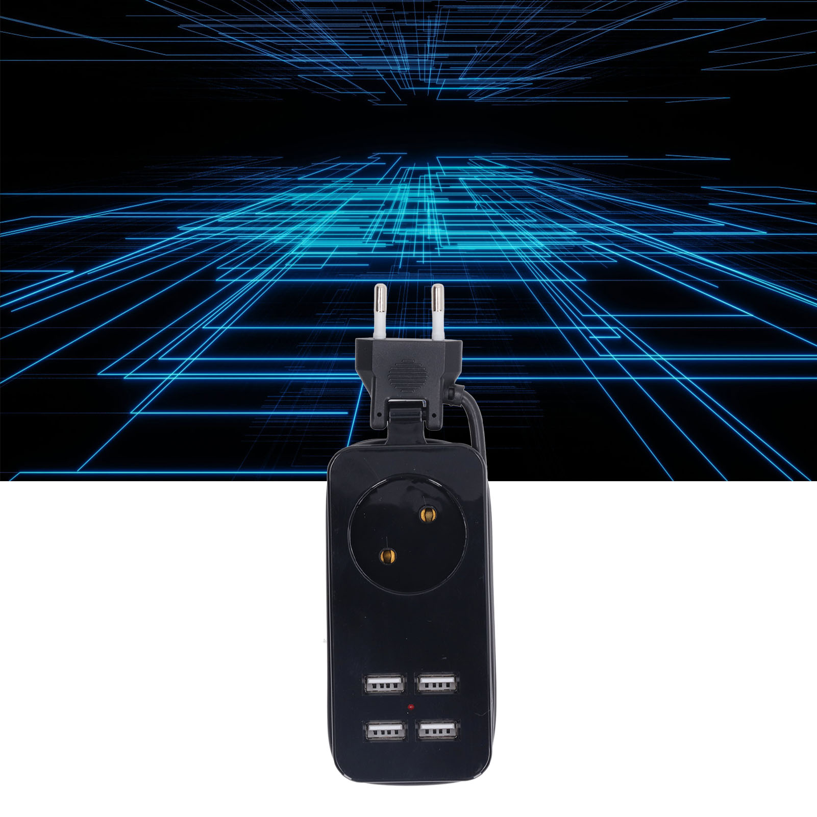 Steckdosenleiste Mit 1200 W, Runden Steckdosen (deutscher Standard), Zwei Runden Steckern (europäischer Standard) Und Vier Usb-anschlüssen. Netzkabel Im Lieferumfang Enthalten. Kompatibel Mit Smartpho