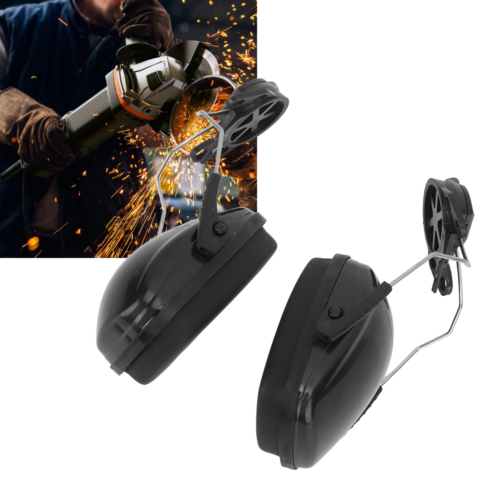 Aufgehängter Schutzhelm Mit Schallgedämmtem Gehörschutz Für Baustellen, Holzfällerei, Säge- Und Schleifarbeiten Zur Lärmreduzierung Und Zum Gehörschutz.