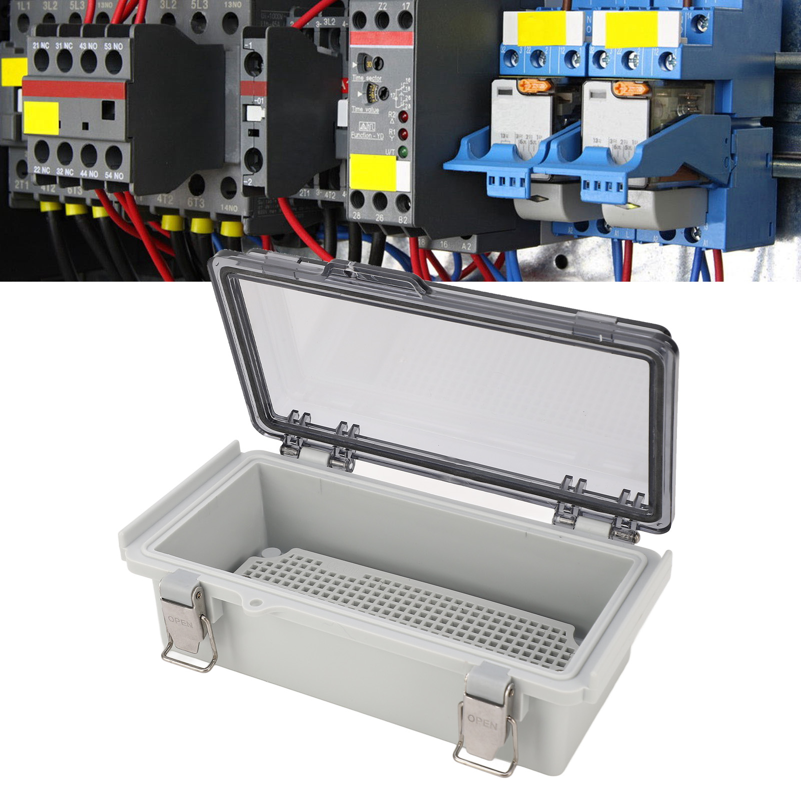 Elektroverteilerkasten Für Den Außenbereich, 7,9 × 3,9 × 2,8 Zoll, Ip67 Wasserdichtes Kunststoffgehäuse Für Elektroprojekte, Mit Transparentem Deckel, Wasserdichter Elektroverteilerkasten Aus Abs-kuns