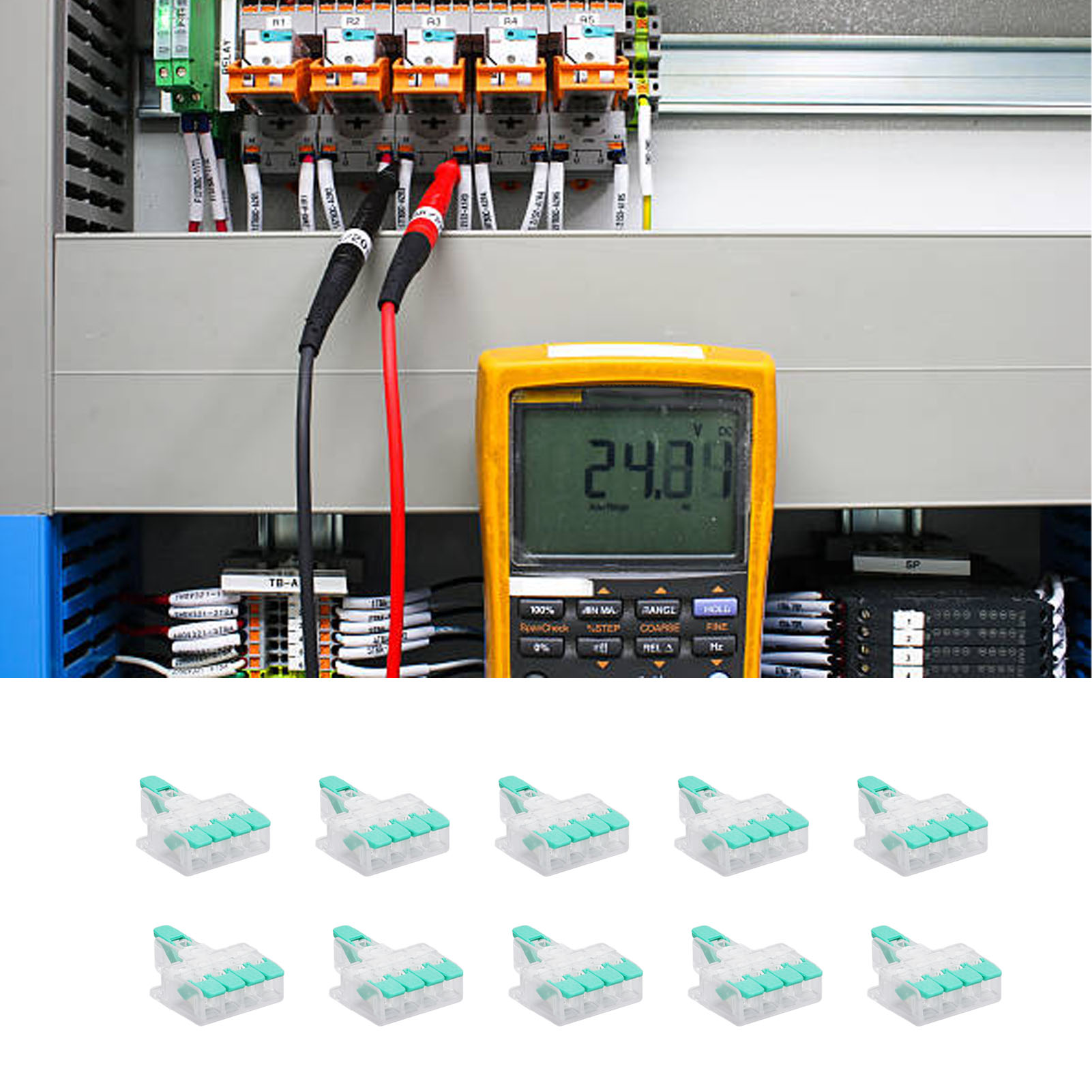 Y614g Drahtverbinder 1 Eingang 4 Ausgänge 0,5-6 Mm², Schnellverteiler, 41 A 450 V, Verkauft In 10er-packungen.
