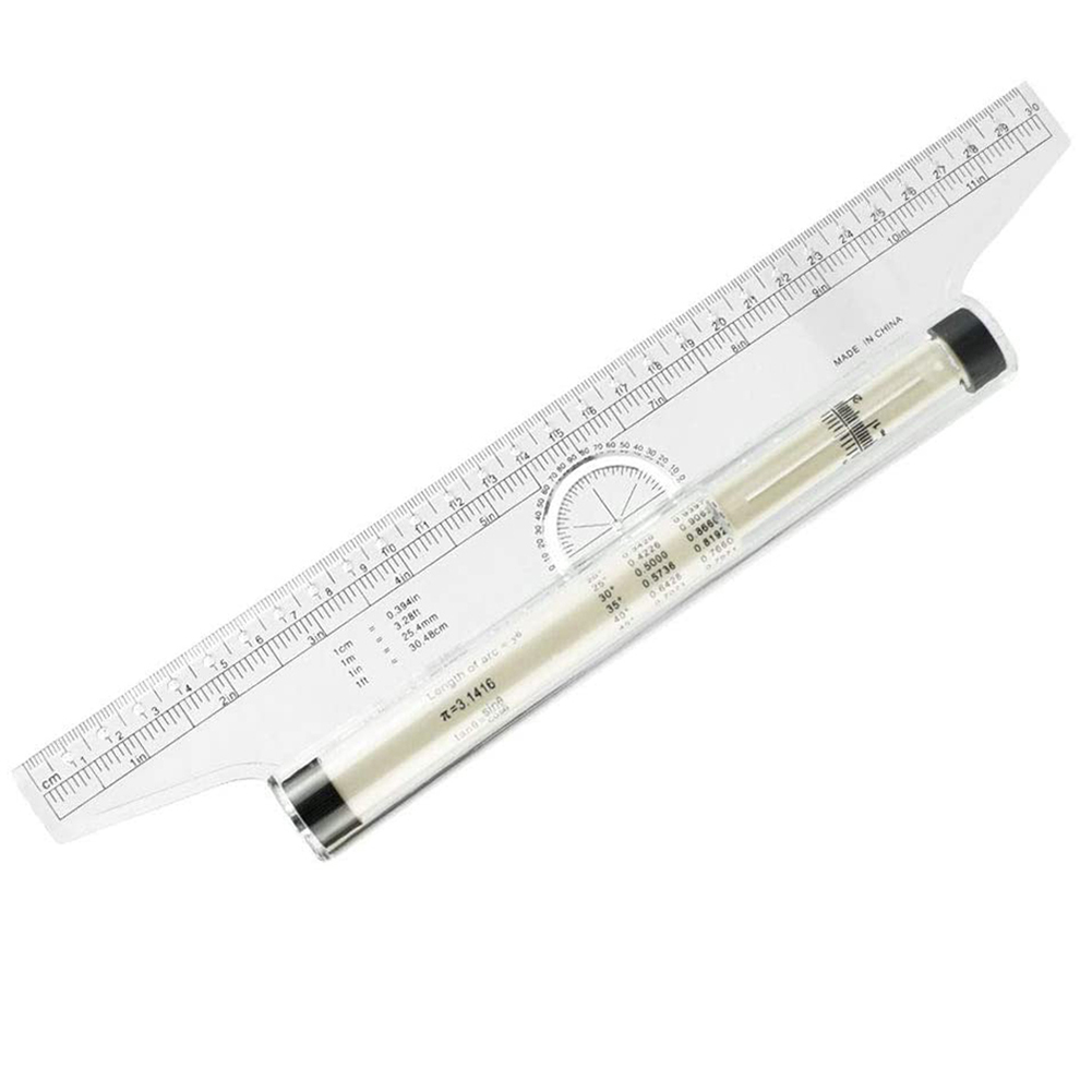 30 Cm Winkel-parallellineal, Zeichenrolle, Balancelineal, Multifunktionales Nachzeichnungslineal.