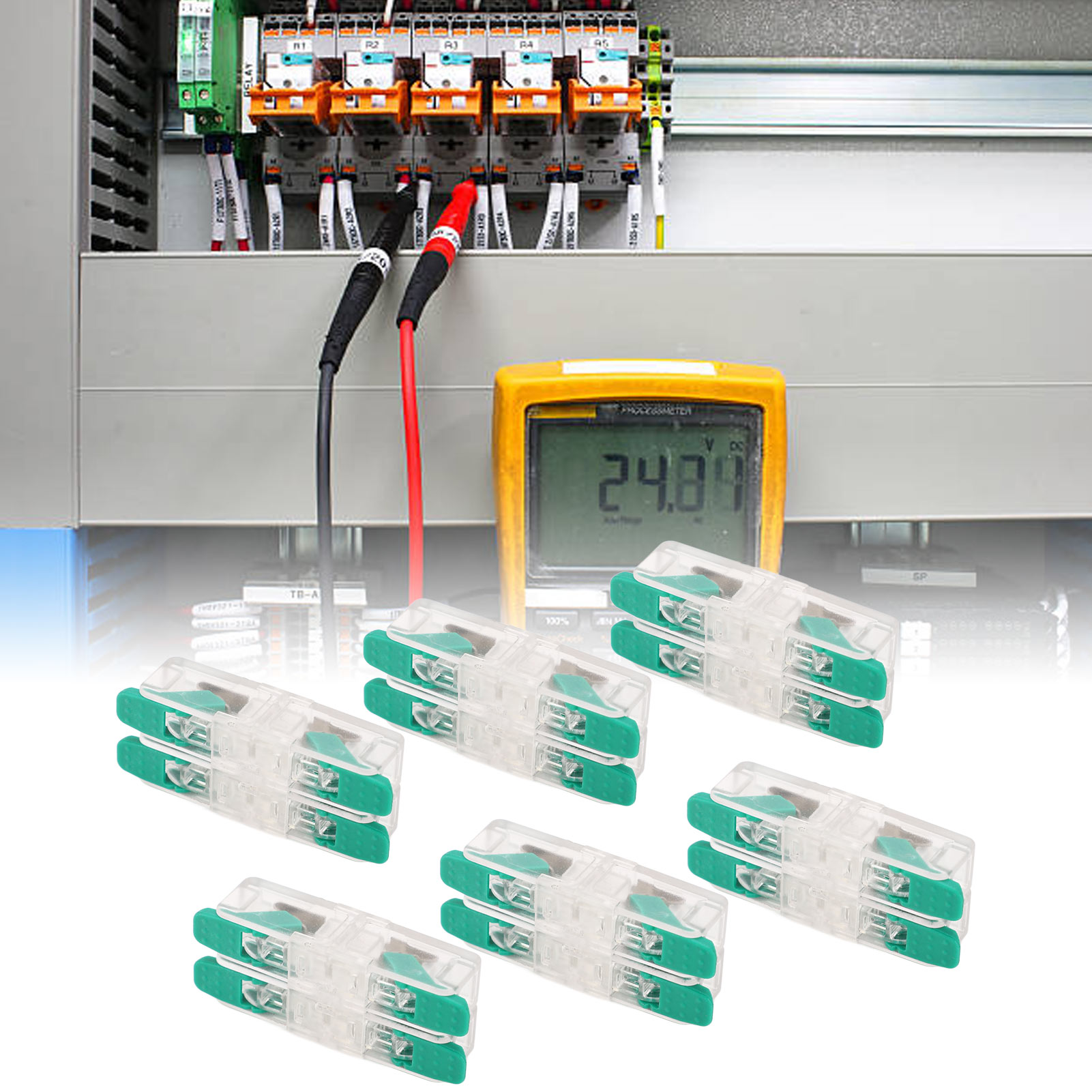 Verkaufseinheit: 10 Stück Stecker H62g, 2 Eingänge, 2 Ausgänge, Kabelquerschnitt 0,5–6 Mm², Schnellverteiler, 41 A, 450 V