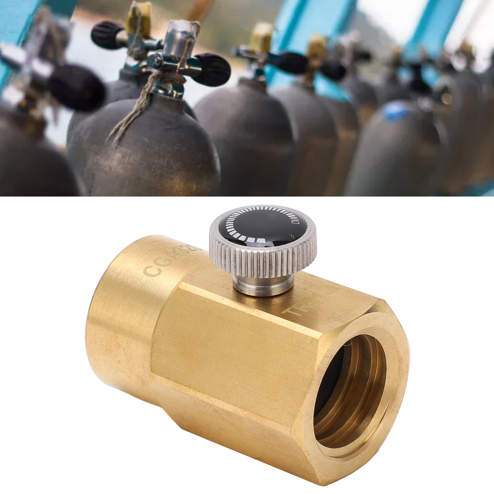 Ersatzset Für Haushalts-co2-nachfüllflaschen (cga320 Auf Tr21.4 Adapter, Messinganschluss) Zum Befüllen Von Sprudelwasserspendern (ersatzteile Mit Gewinde).
