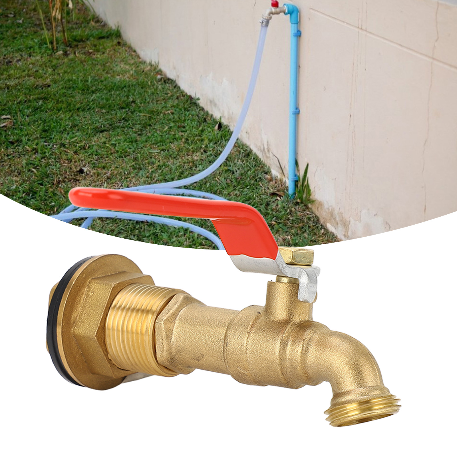 1/2 Zoll Messing-drehkugelhahn Für Regenwassertanks, Regenwassertankventil Mit Prallblech, Geeignet Für Regenwassertanks, Wassertanks, Badewannen, Waschbecken Usw.