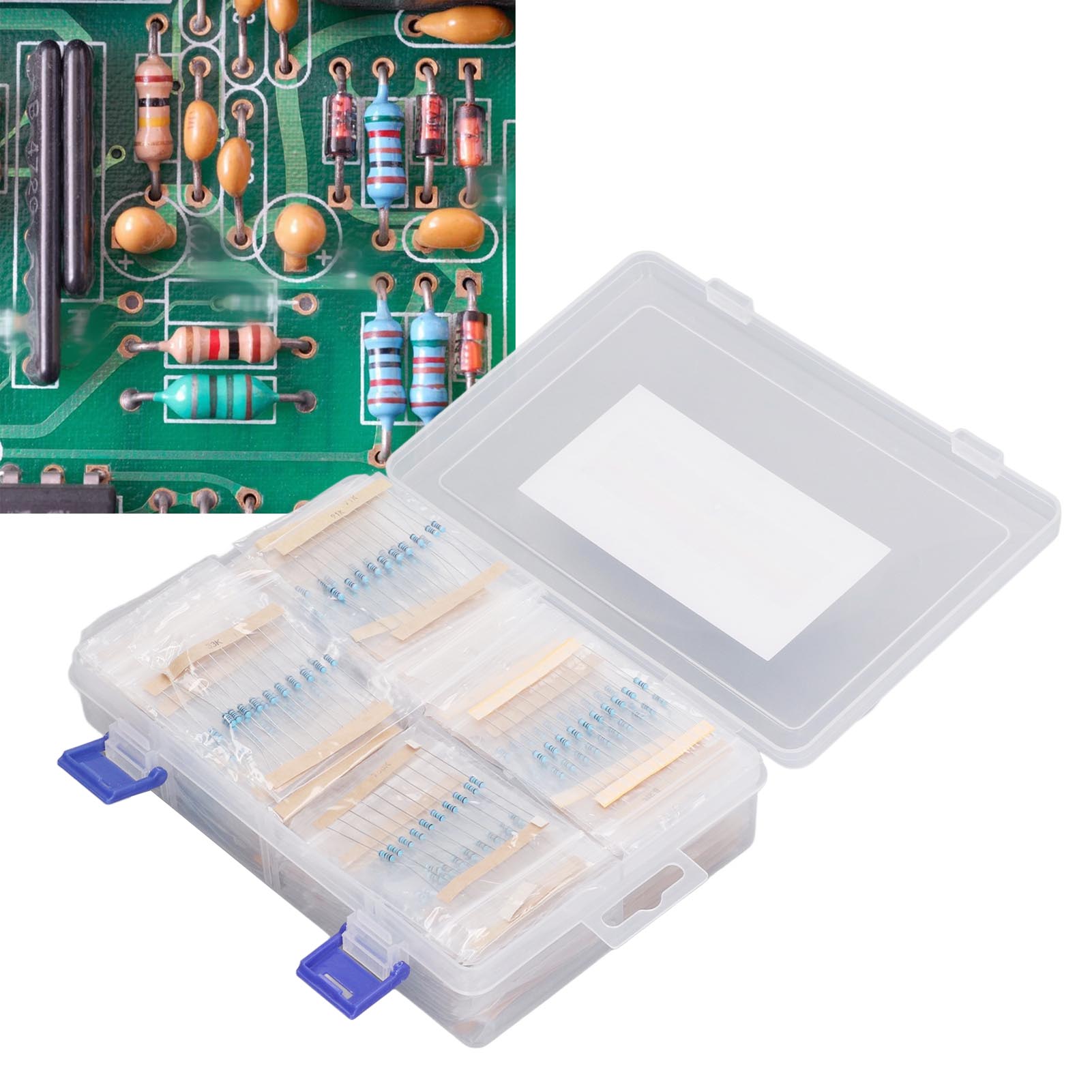 Set Aus 1450 Teilen, Darunter 145 Widerstandssätze, Von 1 Ohm Bis 1 M Ohm Mit 1/4w Bis 1% Metallfilmwiderständen, Kategorisierter Bausatz.