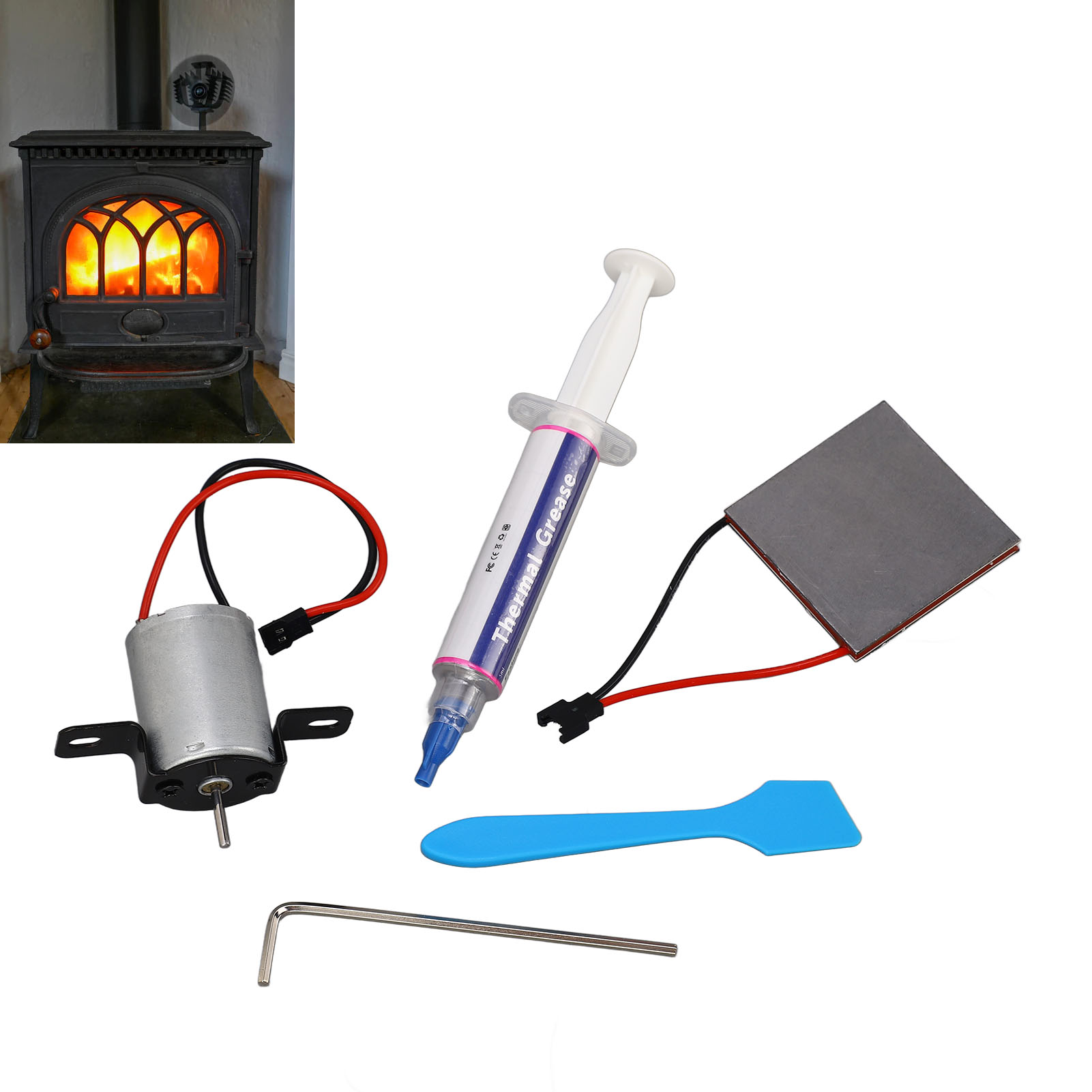 Thermoelektrischer Generator-bausatz Mit Motor, Ersatzteile Für Kaminventilatoren, Kompatibel Mit Den Meisten Gängigen Kaminventilatoren.