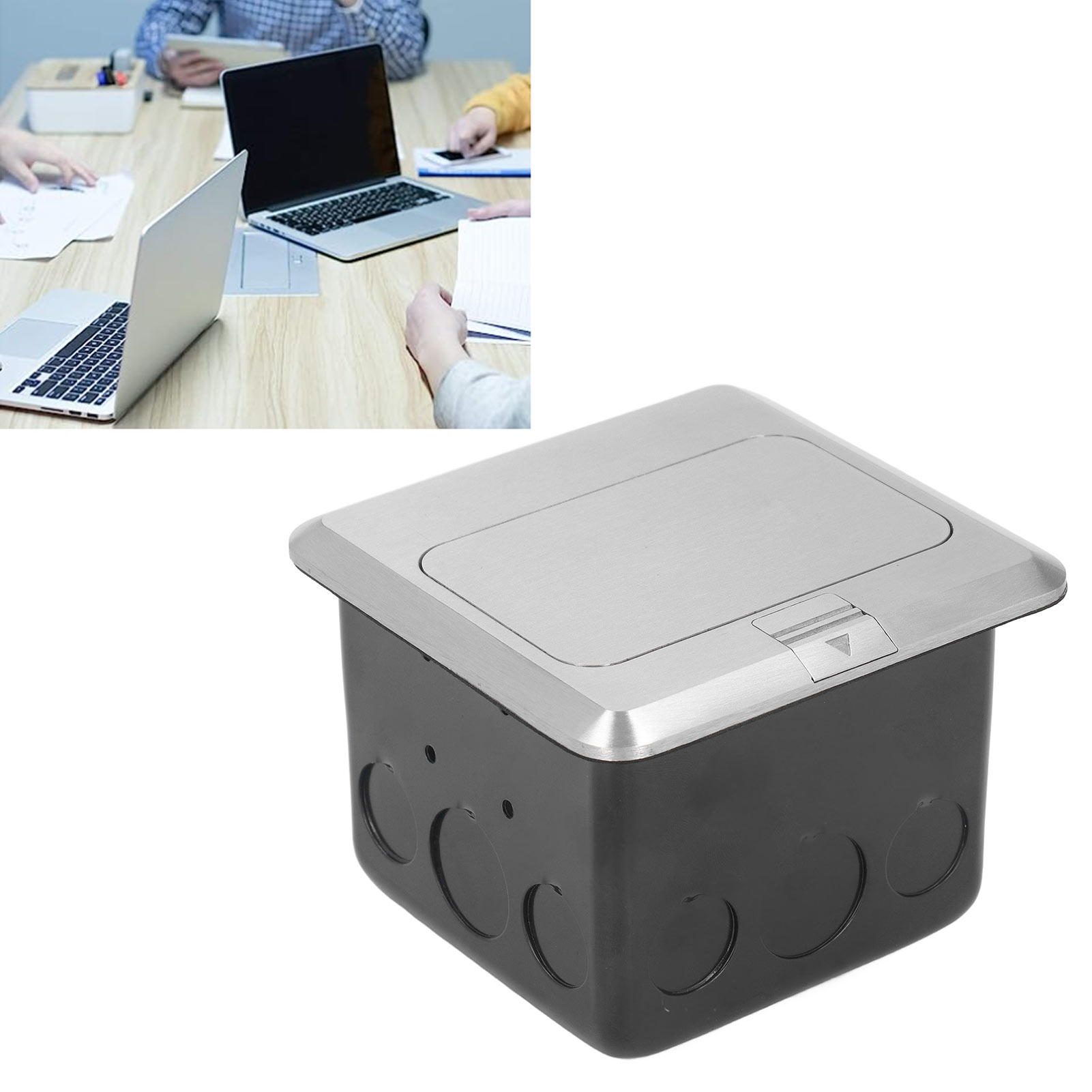 Amerikanische Boden-/tischsteckdose, 20 A, Träge, Hoher Verdeckter Sockel Aus Silberfarbenem Edelstahl, Amerikanischer Standard, Zwei Usb-anschlüsse, Ac125v.