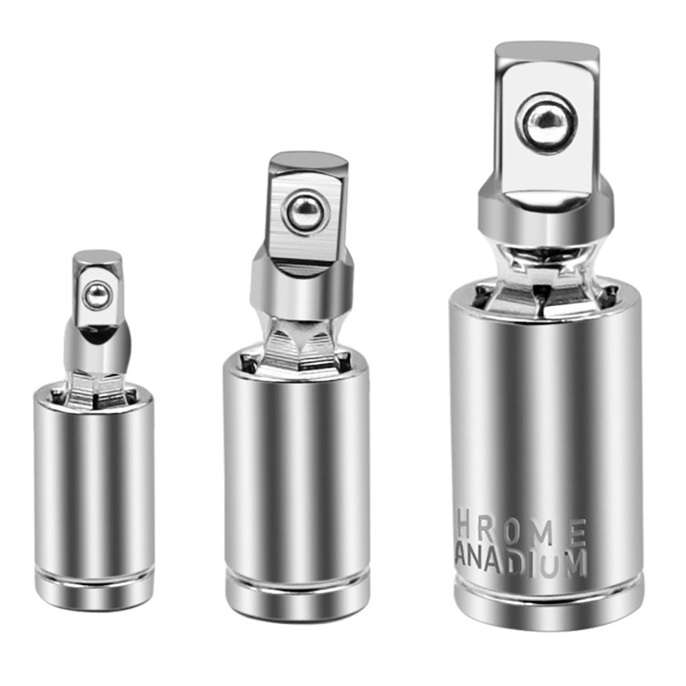 Set Aus 3 Universellen 360°-drehverbindern Aus Verchromtem Stahl, 1/4", 3/8" Und 1/2".