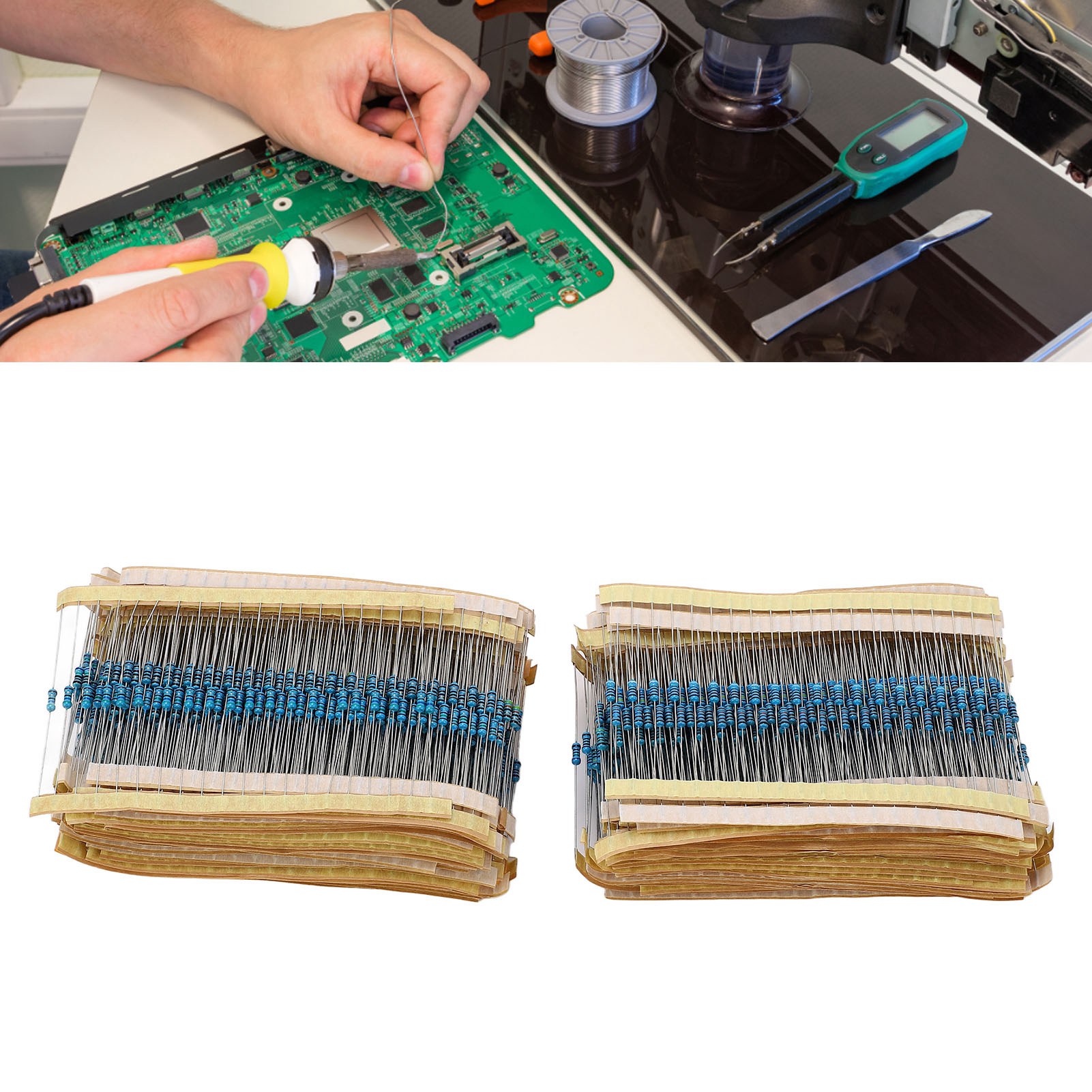 2600 Metallfilmwiderstände Von 0,25 W Und 1/4 W, Die Gesamte Bandbreite Von 130 Gängigen Widerstandswerten Abdecken.