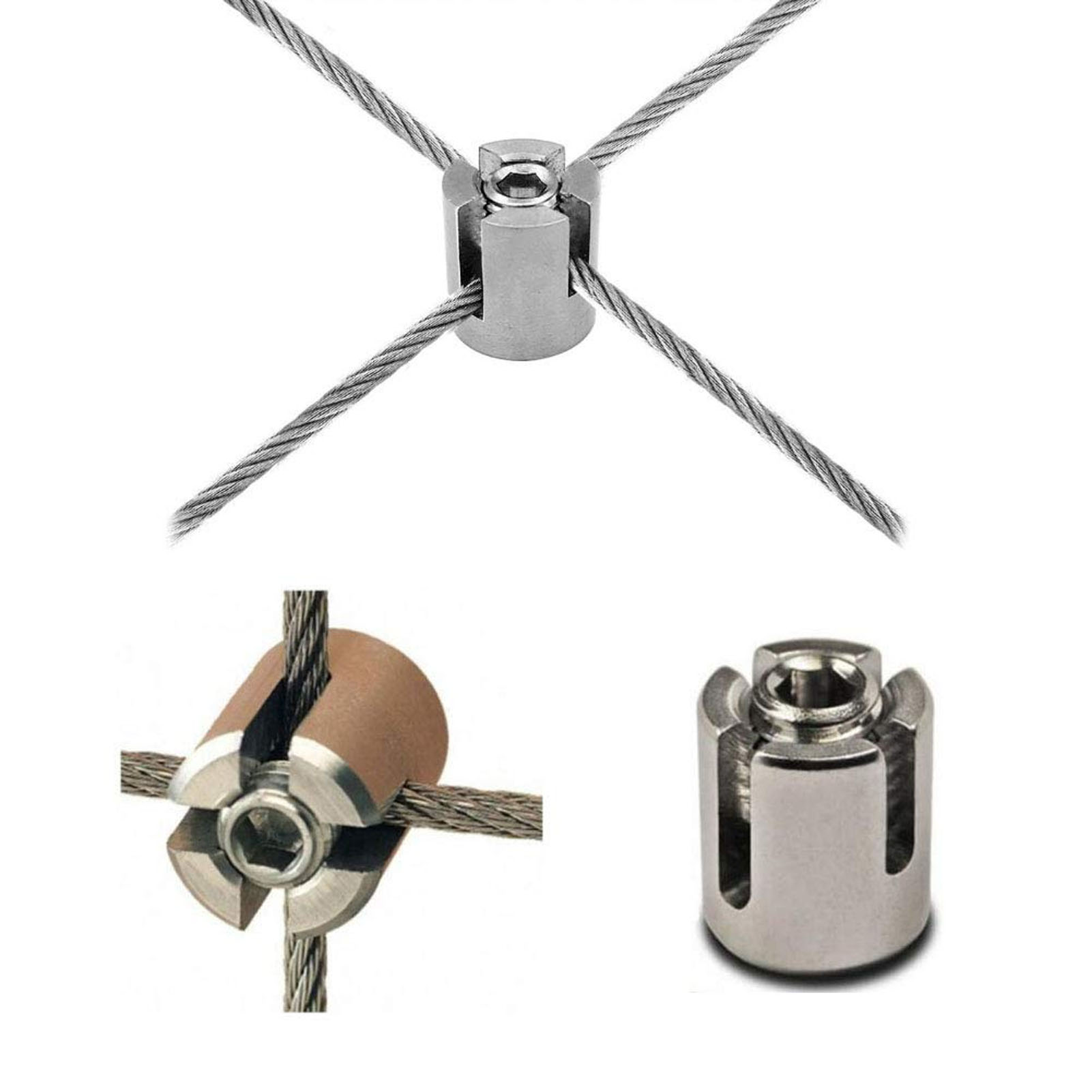 Packung Mit 10 Kabelbindern Und Kabelzubehör Aus Edelstahl 316 Mit Kreuznut.