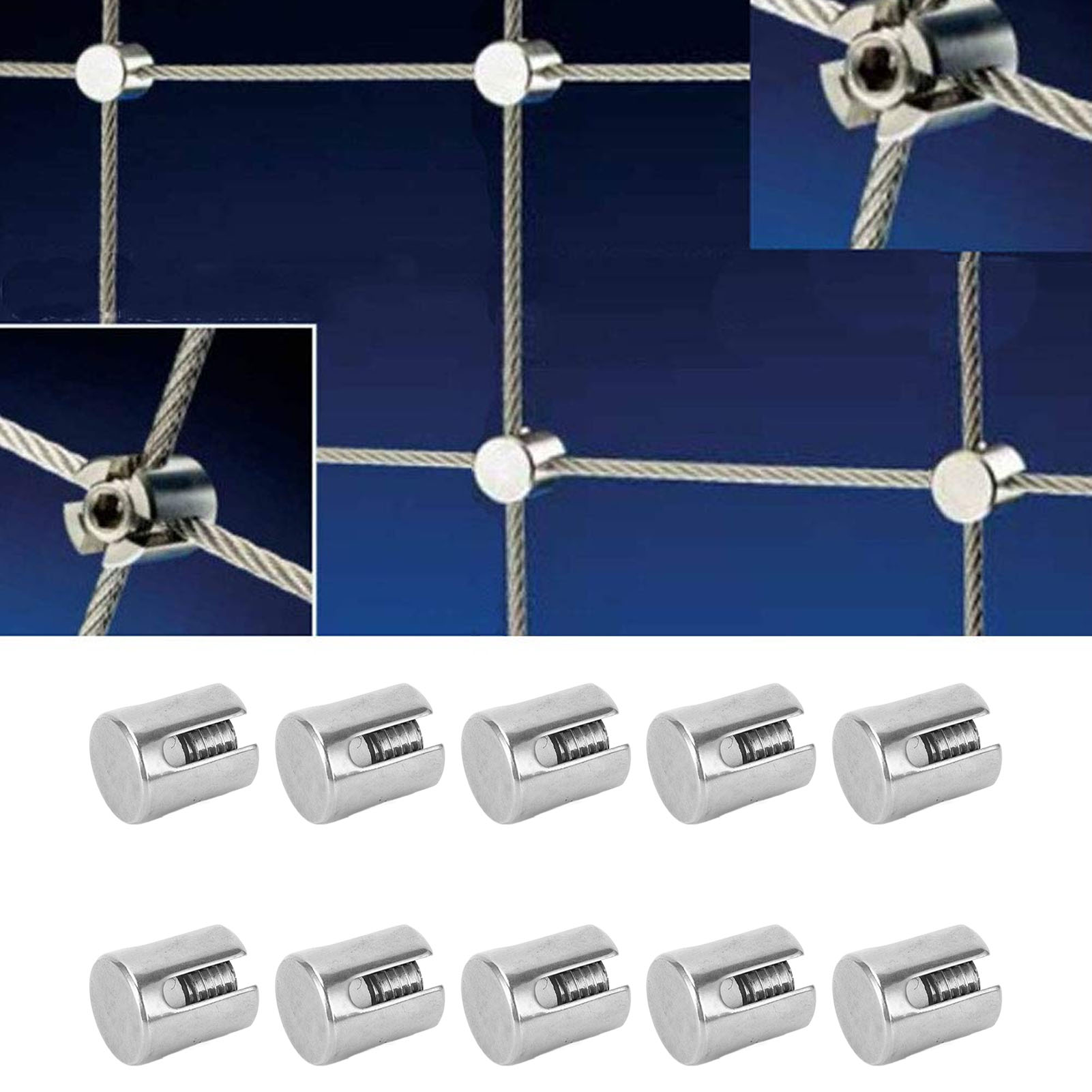 Packung Mit 10 Stahl-kabelbindern Mit Kreuznut, Zubehör Für Kabel Aus Edelstahl 316