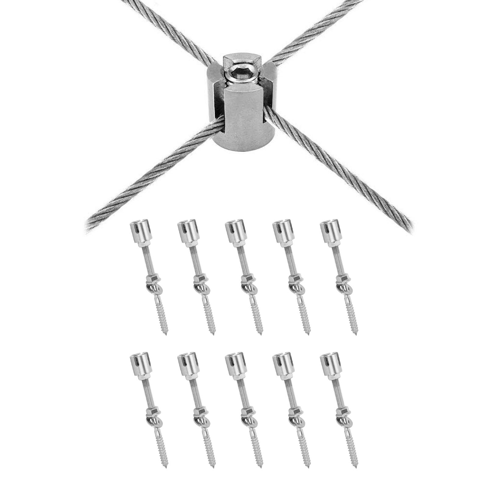 Packung Mit 10 Kreuznutklemmen, Kabelzubehör Aus Edelstahl 316, 4 Mm