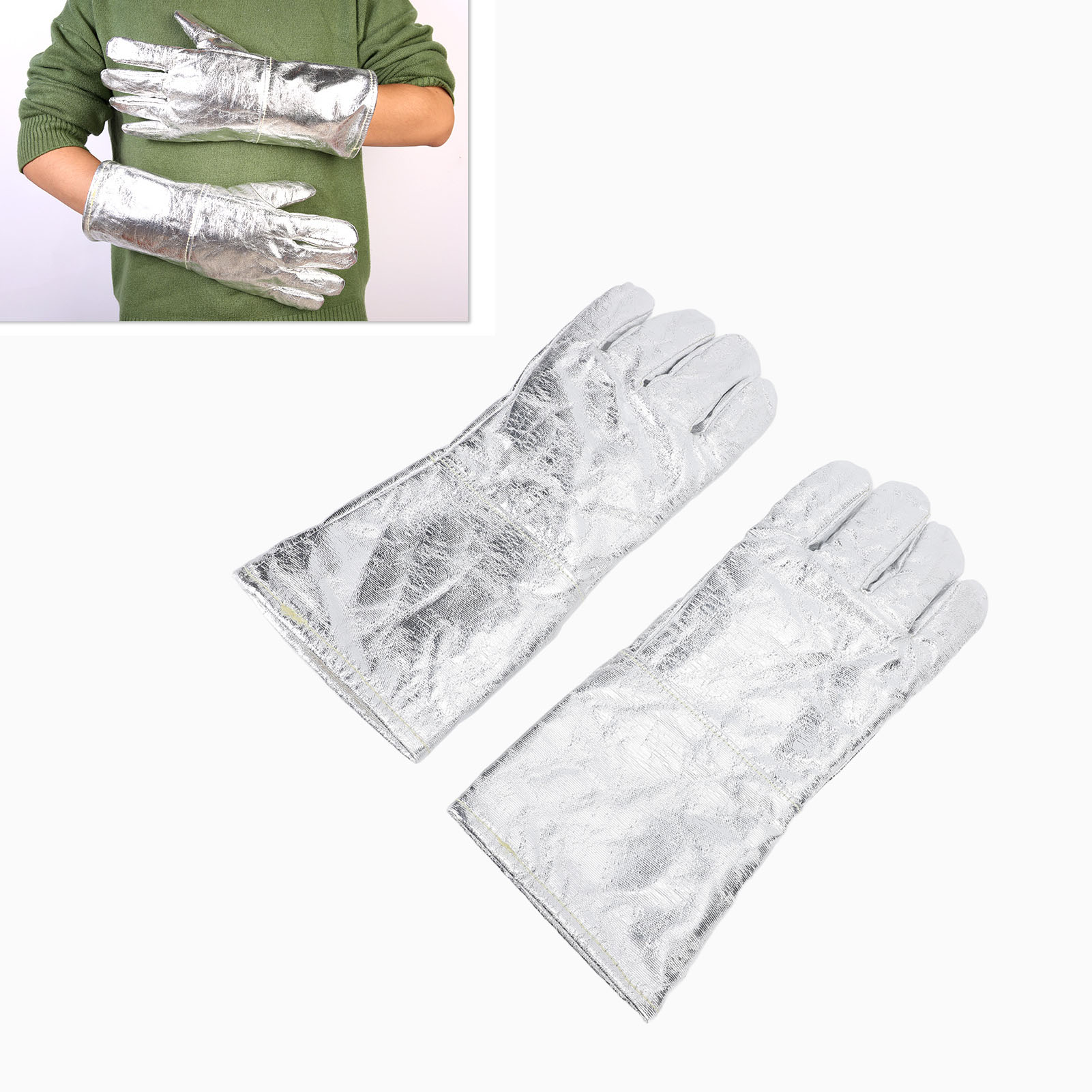 Hochtemperaturbeständige Aluminiumfolienhandschuhe, Flammhemmende Schweißerhandschuhe, Flammhemmende Und Wärmeisolierende Handschuhe