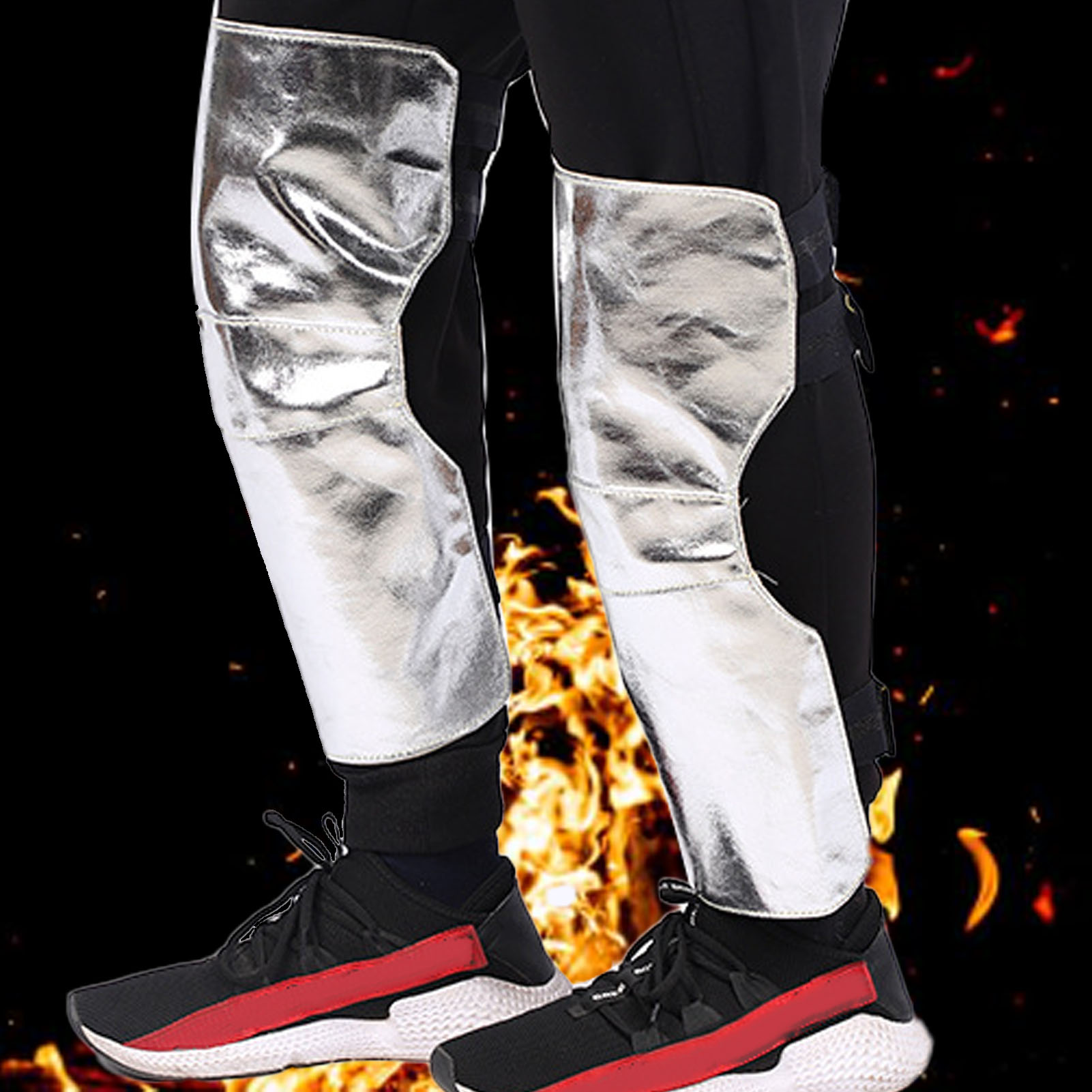 Ein Paar Isolierende Knieschoner Aus Aluminiumfolie, Feuerfest, Verschleißfest, Langlebig, Strahlungsbeständig, Flammhemmend, Isolierende Beinschienen.