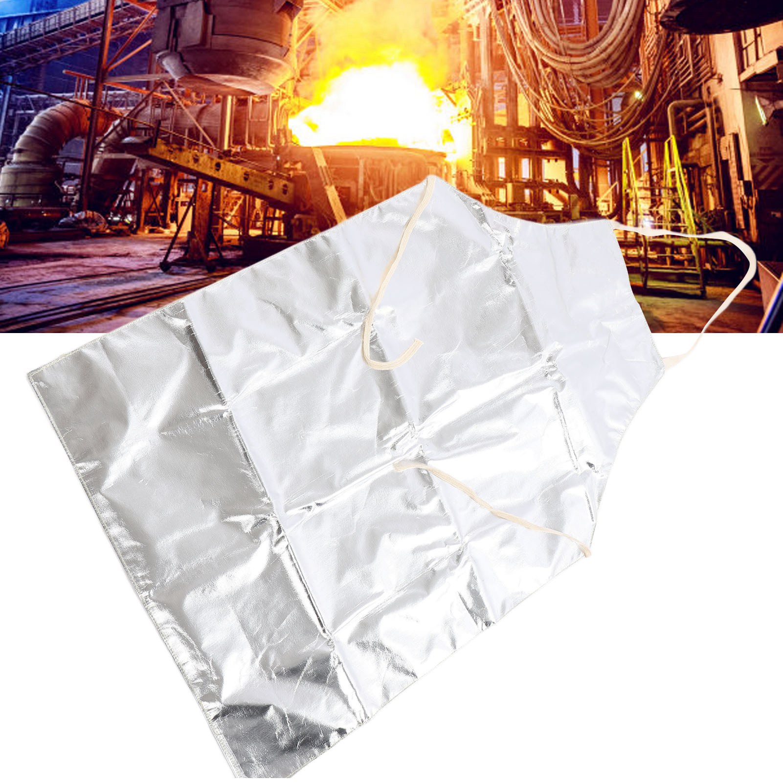 Hochtemperaturbeständige Aluminiumfolien-schutzschürze, Spritzwassergeschützt, Feuerfest, Schwer Entflammbar Und Hitzebeständig, Hält Temperaturen Bis Zu 1000℃ Stand.