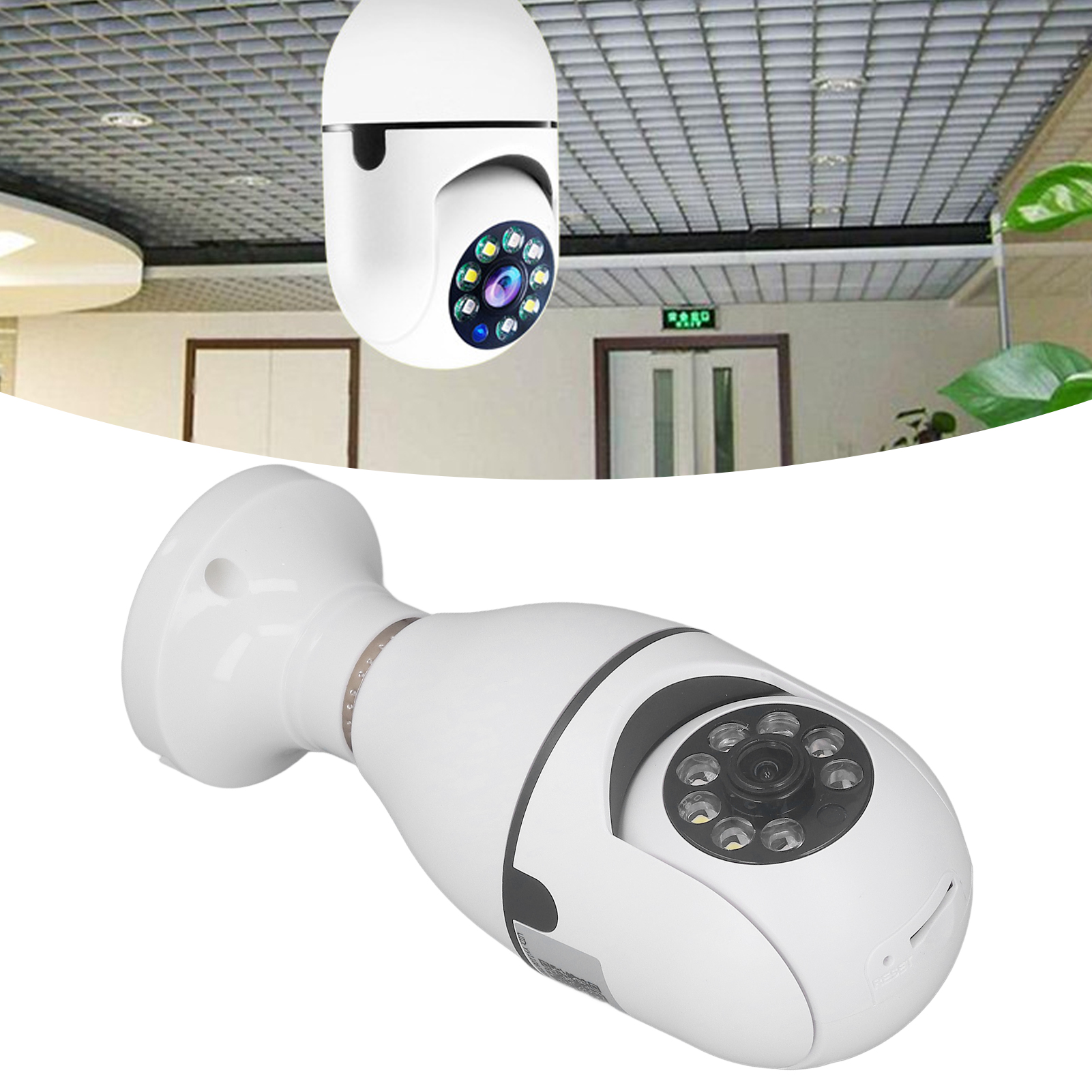 Tuya Wlan-fähige E27-smart-glühbirne Mit Schwenkbarer Kamera, 1080p-auflösung, 200 W, 250 V