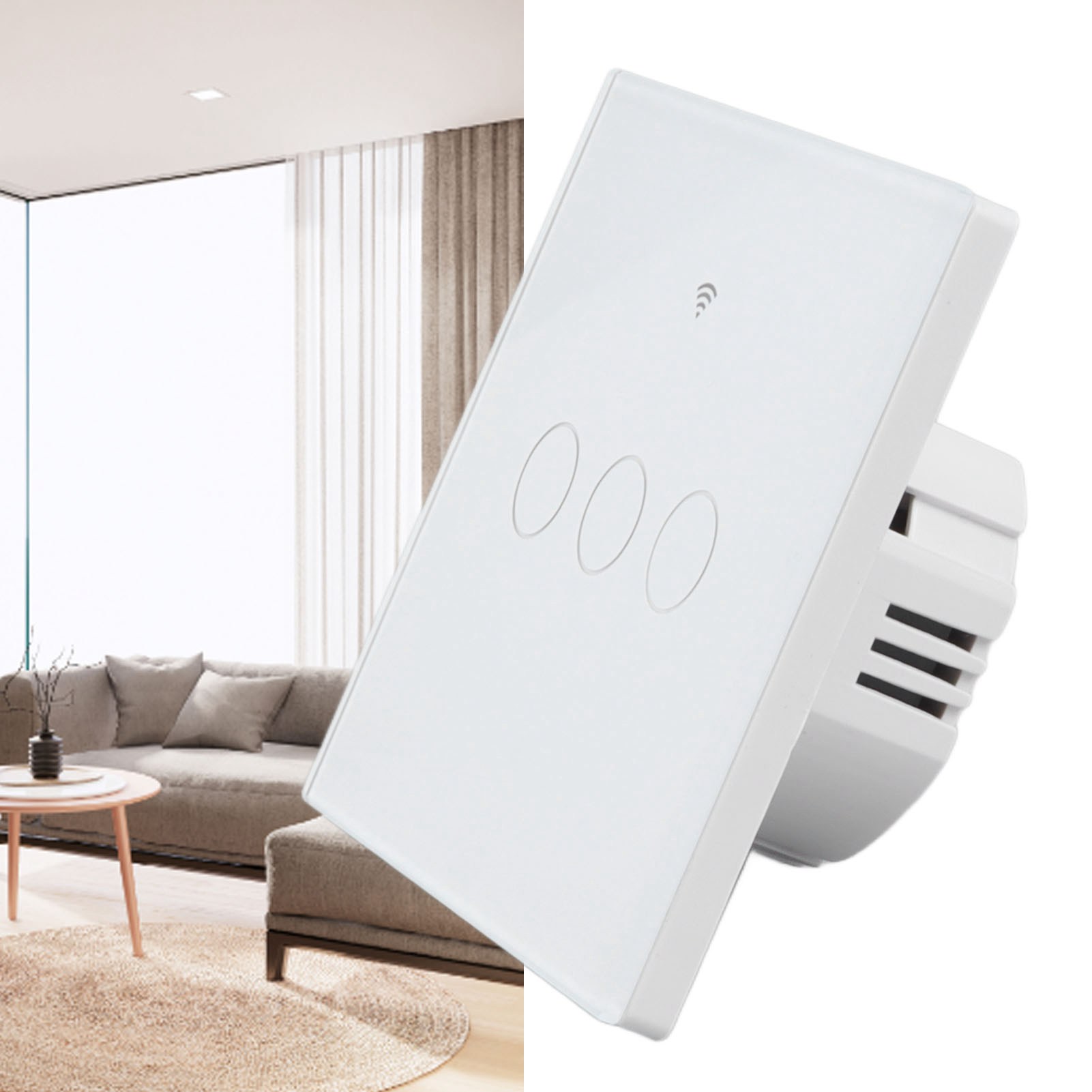 Tuya Smart Wifi Switch, Kompatibel Mit Der Europäischen Norm 86, Typ 3, Ein-draht-version, Weiß
