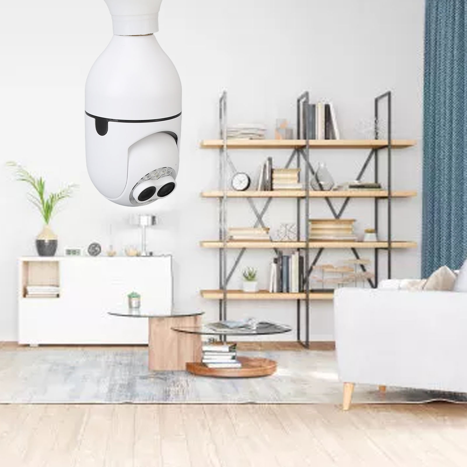 E27 Drahtlose Kamera Mit Wlan, Hochauflösender Panoramabeleuchtung, Nachtsicht, Dual-lens-monitor, 110–230 V