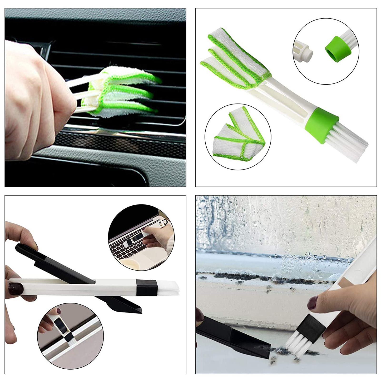 Set Mit 8 Handlichen Reinigungsbürsten Für Autofenster- Und Türschienen, Reinigungsbürste Für Fensterbänke Und Fensterläden