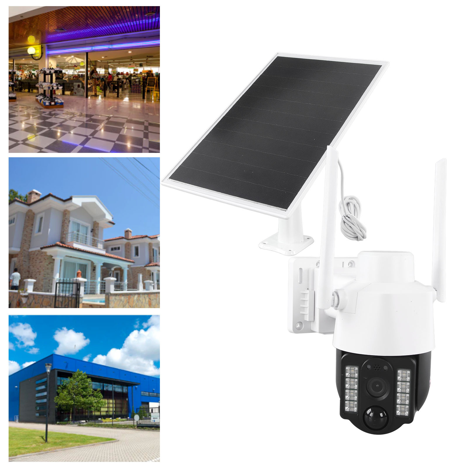4g 2mp Weitwinkel-solar-überwachungskamera Für Den Außenbereich Mit Akku, Scheinwerfer, Farbnachtsicht, Pir-sensor, 2-kanal-tonalarm, Ip65 Wasserdicht (europäische Version)