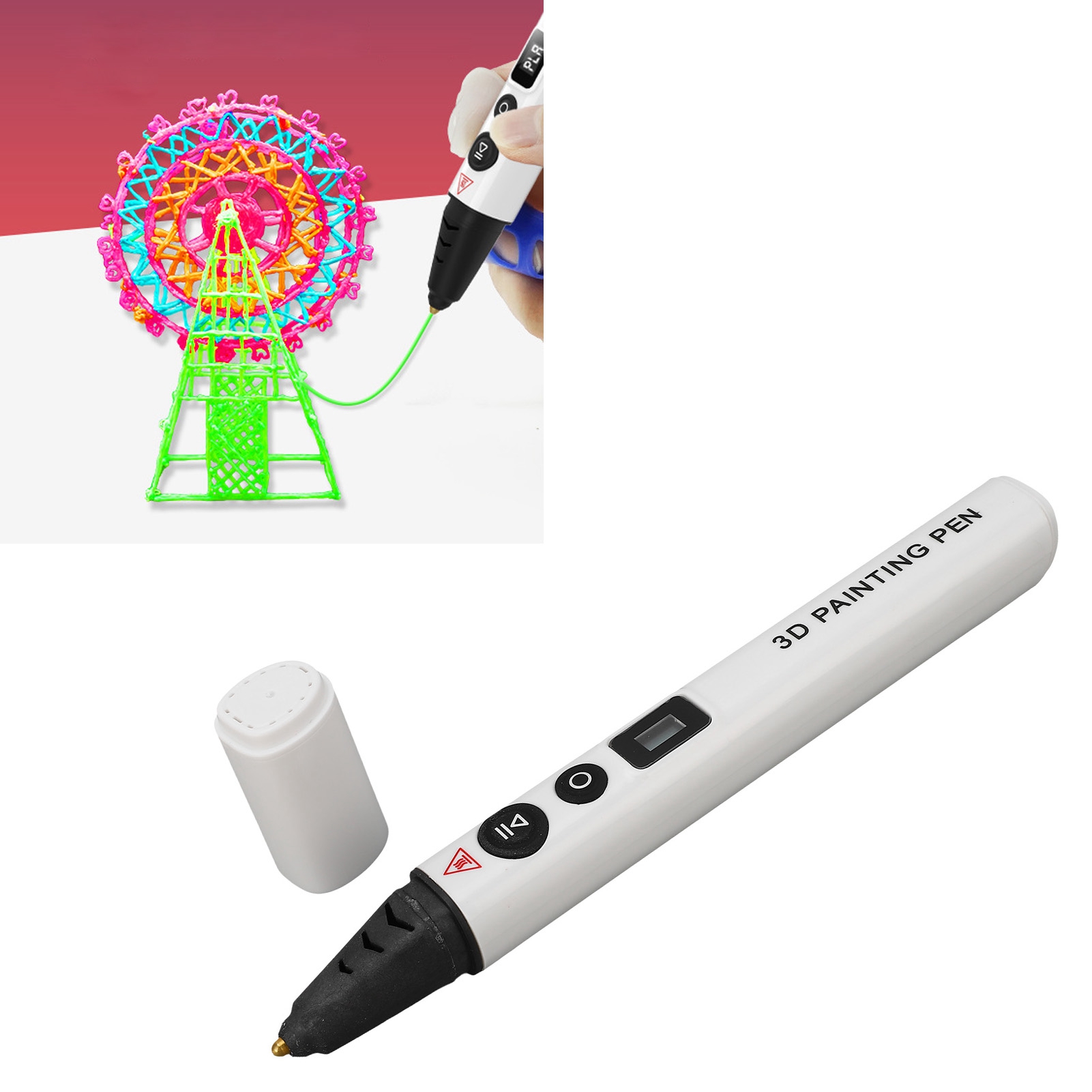 Hochtemperatur-druckstift, 3d-smartpen Mit Lcd-bildschirm, Englische Version, Weiß