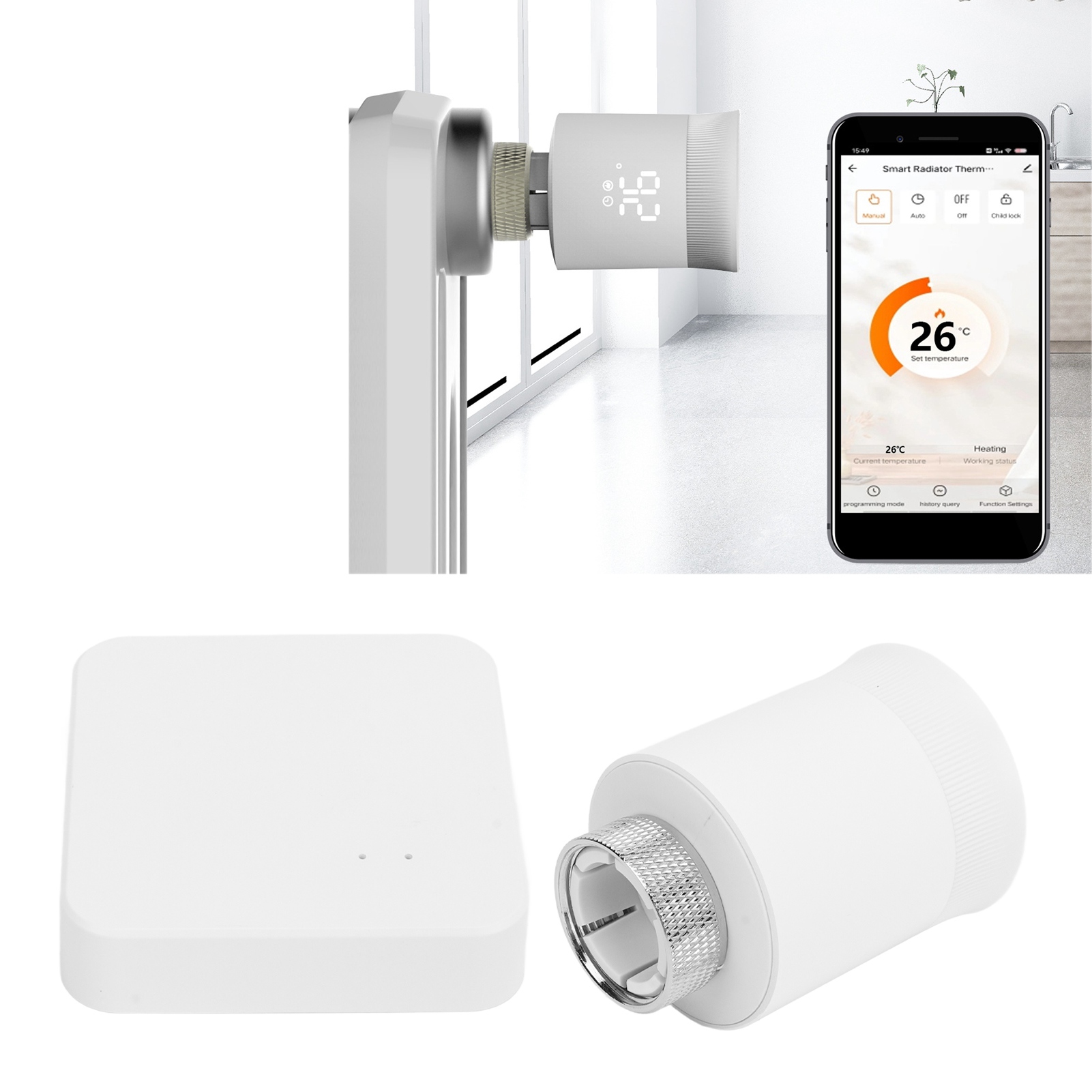 Me168 Zigbee-temperaturregelventil + Zigbee Smart Gateway Für Fern- Und Sprachsteuerung Über Mobile App Und Mobile Anwendung (5v Dc)