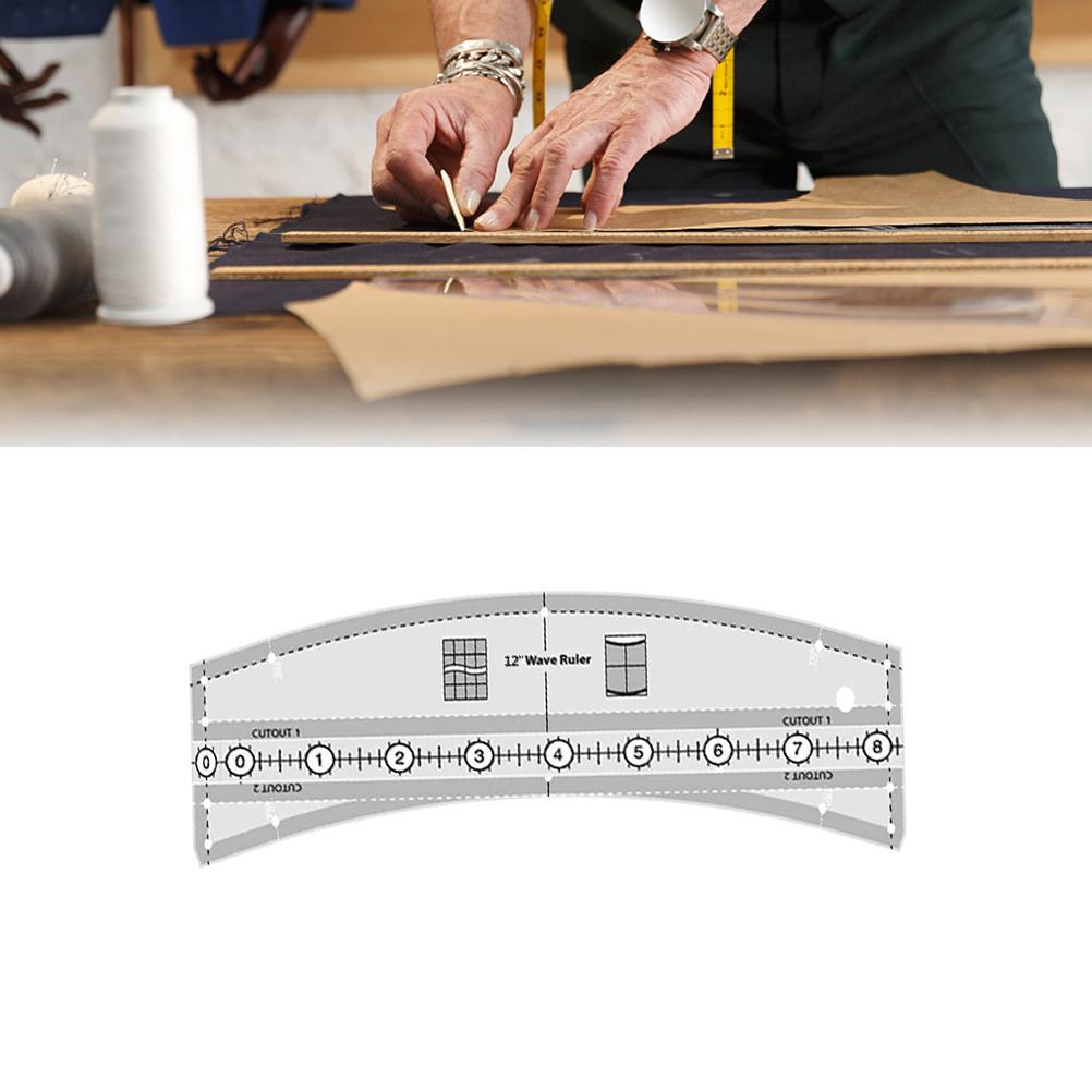 Wellenförmiges Acryl-patchworklineal, Ideal Zum Messen Und Schneiden, Fürs Büro Oder Für Diy-projekte. Wellenförmige Schablone.