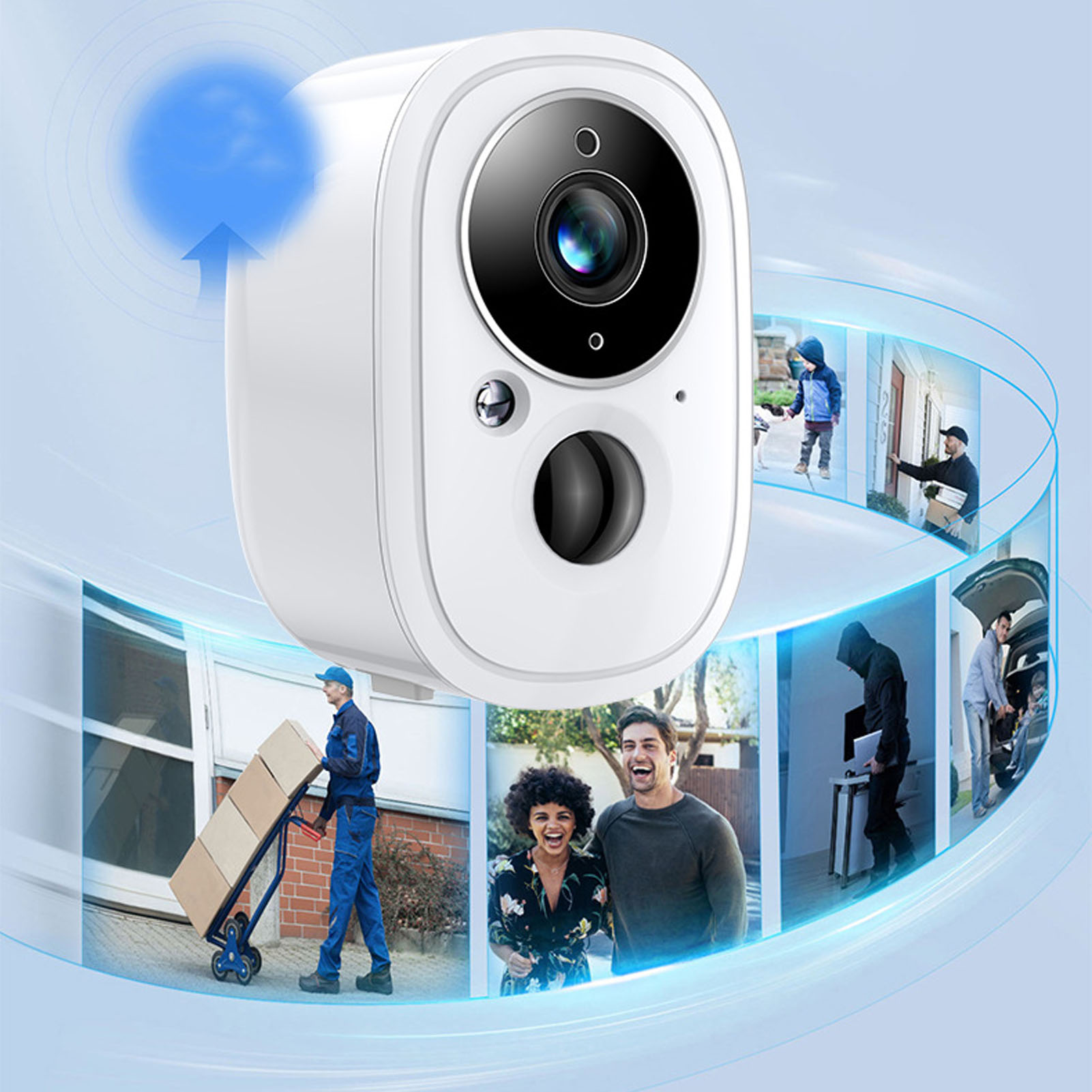 Intelligente 3-megapixel-außenkamera Mit Solar-pir-sensor, Anti-graffiti-schutz, Hochauflösender Nachtsicht Und Zwei-wege-audiofunktion.