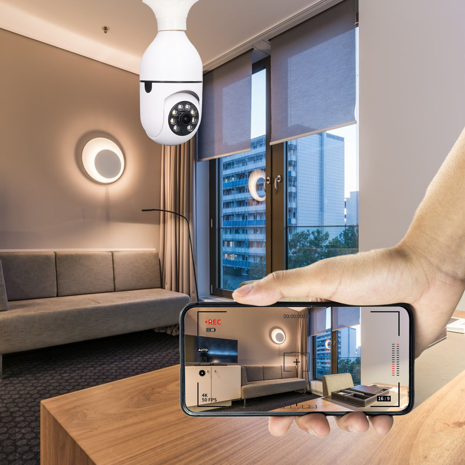 781 Minions 300w Pixel Überwachungskamera, Wi-fi Fernüberwachungsgerät, Ip67 Wasserdichte Außendome-kamera, E27 Sockel, Ac110-240v Netzteil.