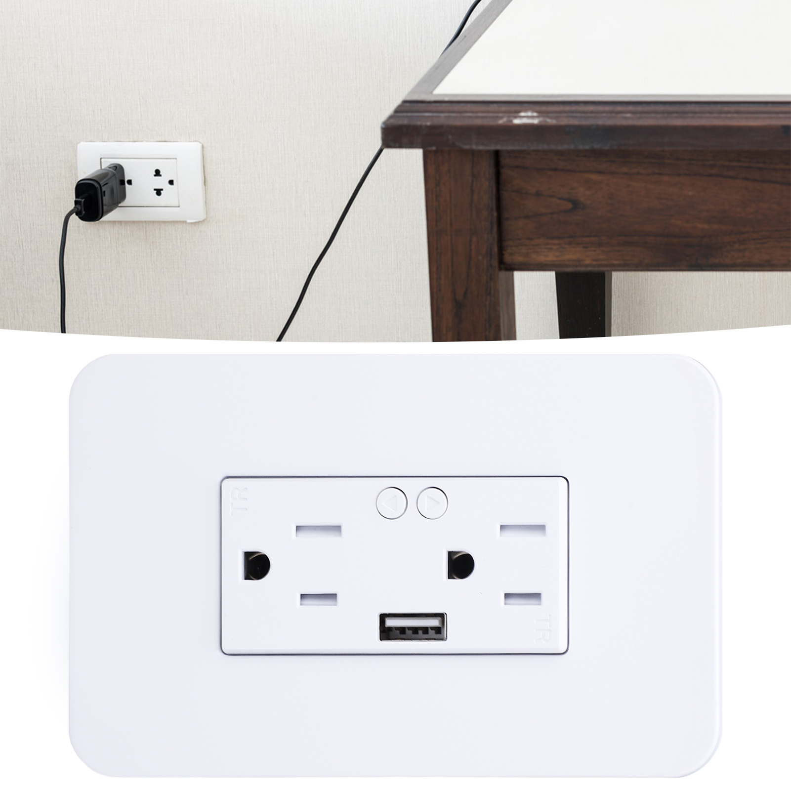 Intelligente Wandsteckdose Ks-604s Mit Graffiti-design, Wlan-app, Timer, Fernbedienung, Usb-zonensteuerung, Ac110-125v